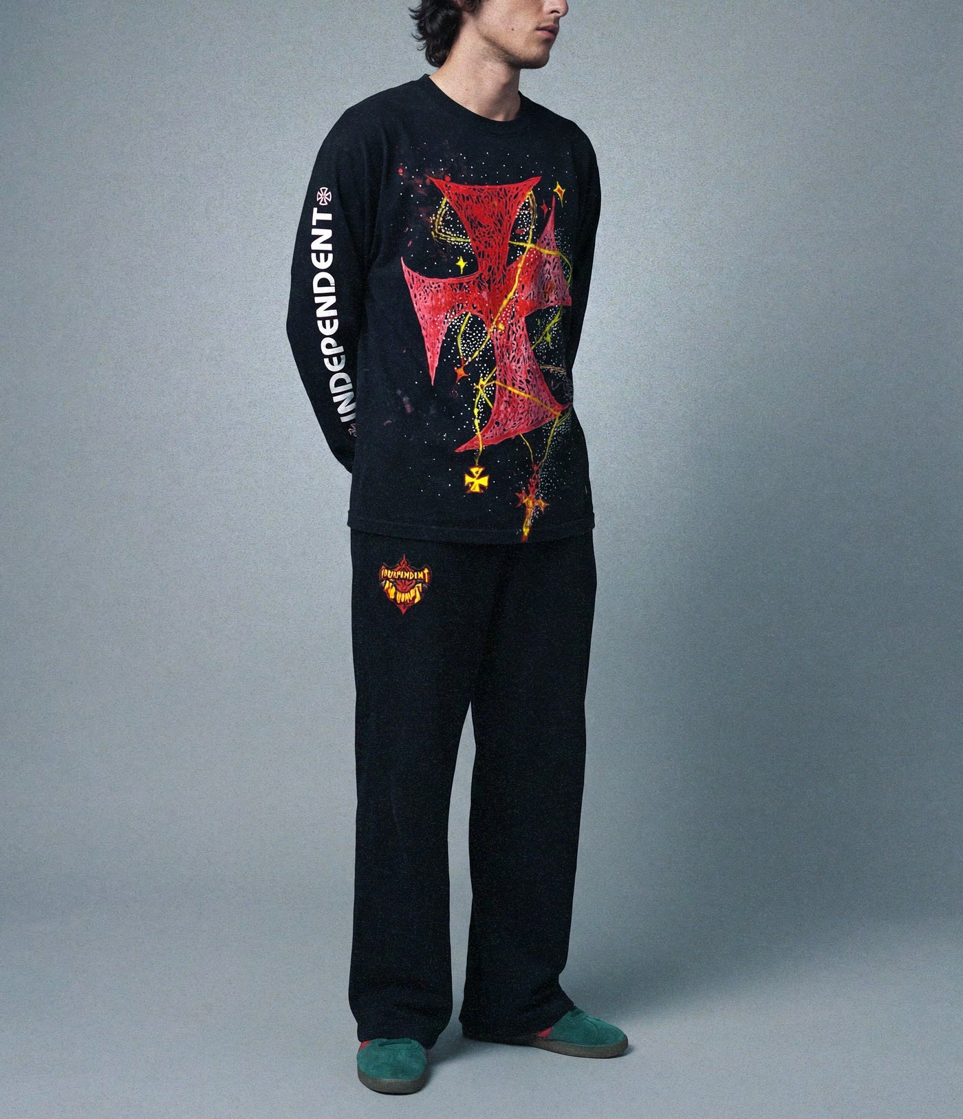 Recovered Artifact No. 111— GILDED RELIC CROSS — HAND PAINTED + EMBELLISHED (XL)