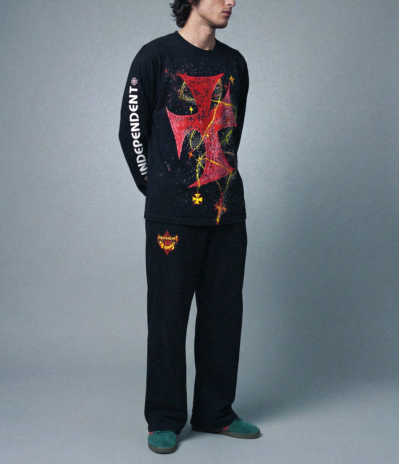 Recovered Artifact No. 111— GILDED RELIC CROSS — HAND PAINTED + EMBELLISHED (XL)