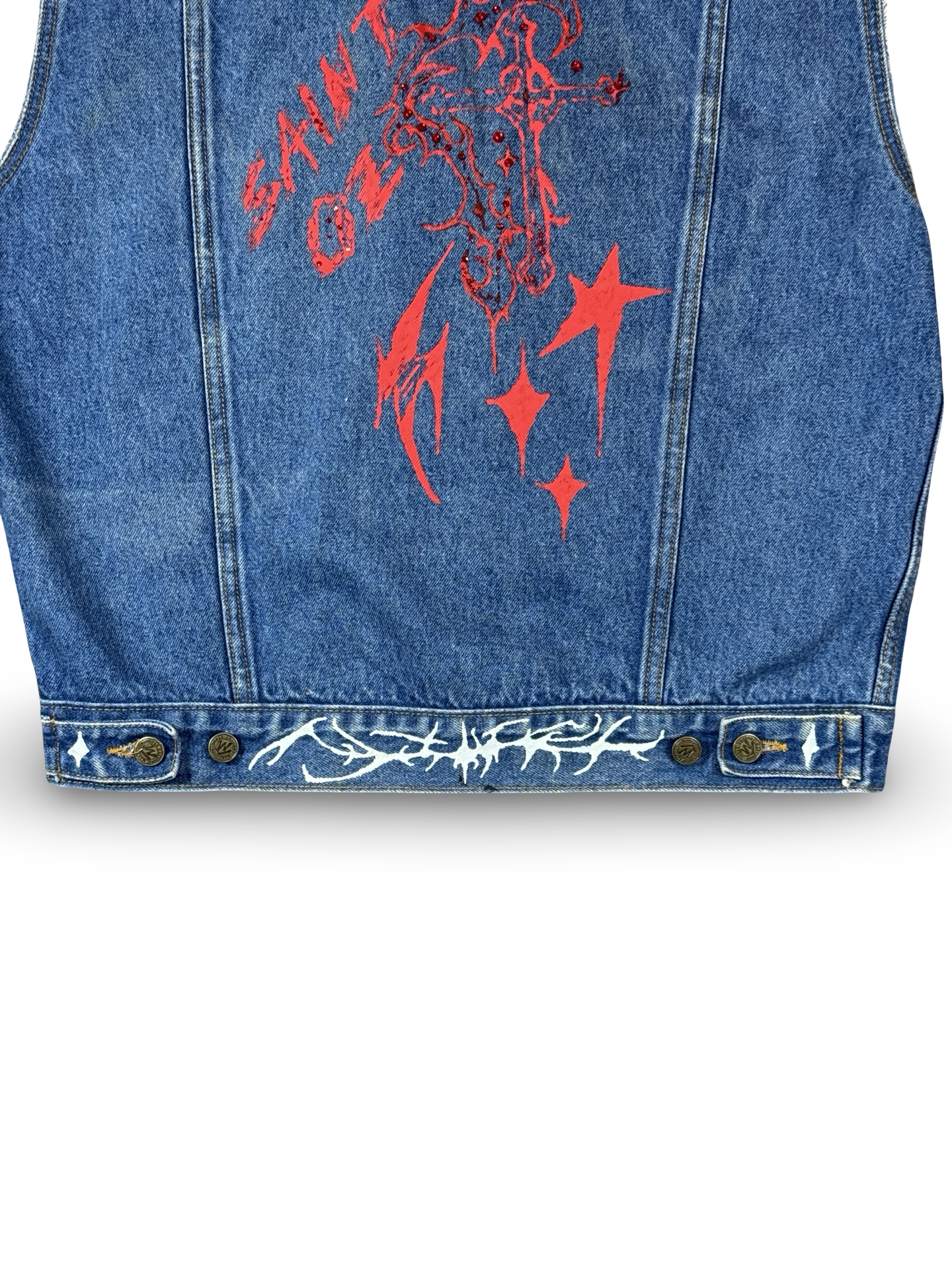 (80s/90s) Recovered Artifact No. 088 — Marlboro Denim Vest w/ Leather Collar (L)