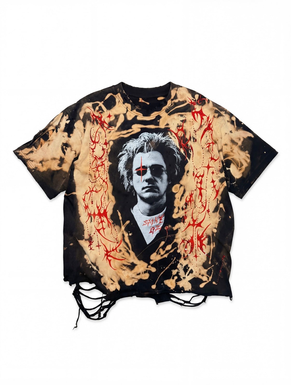 Recovered Artifact No. 592 — P58 Tour Bleached-Embellished Band Tee (XL)