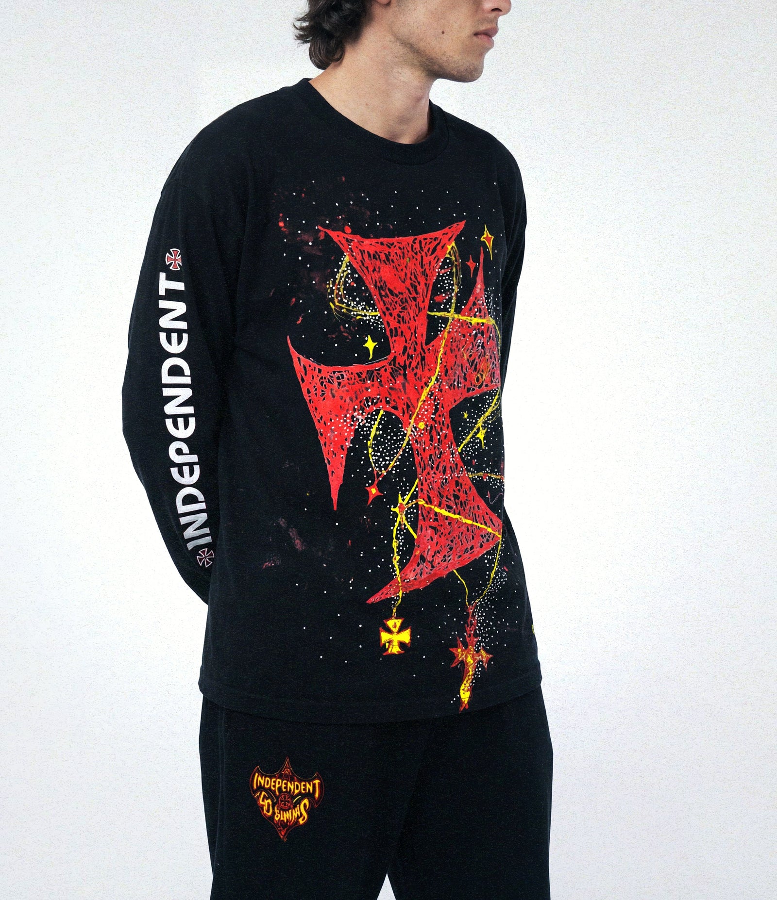 Recovered Artifact No. 111— GILDED RELIC CROSS — HAND PAINTED + EMBELLISHED (XL)