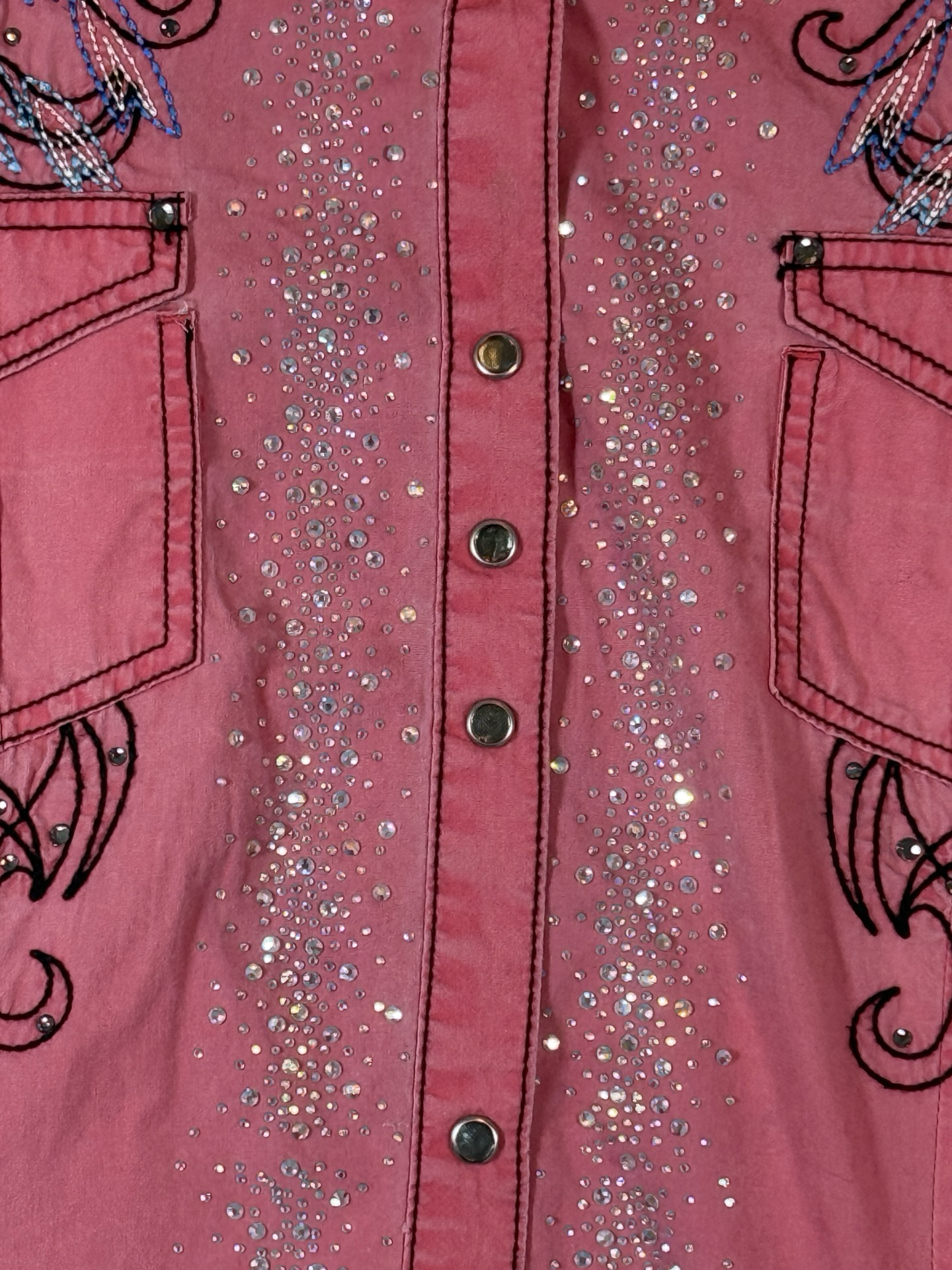 Recovered Artifact No. 447 — Wrangler Rock 47 Pink Western Shirt (L)