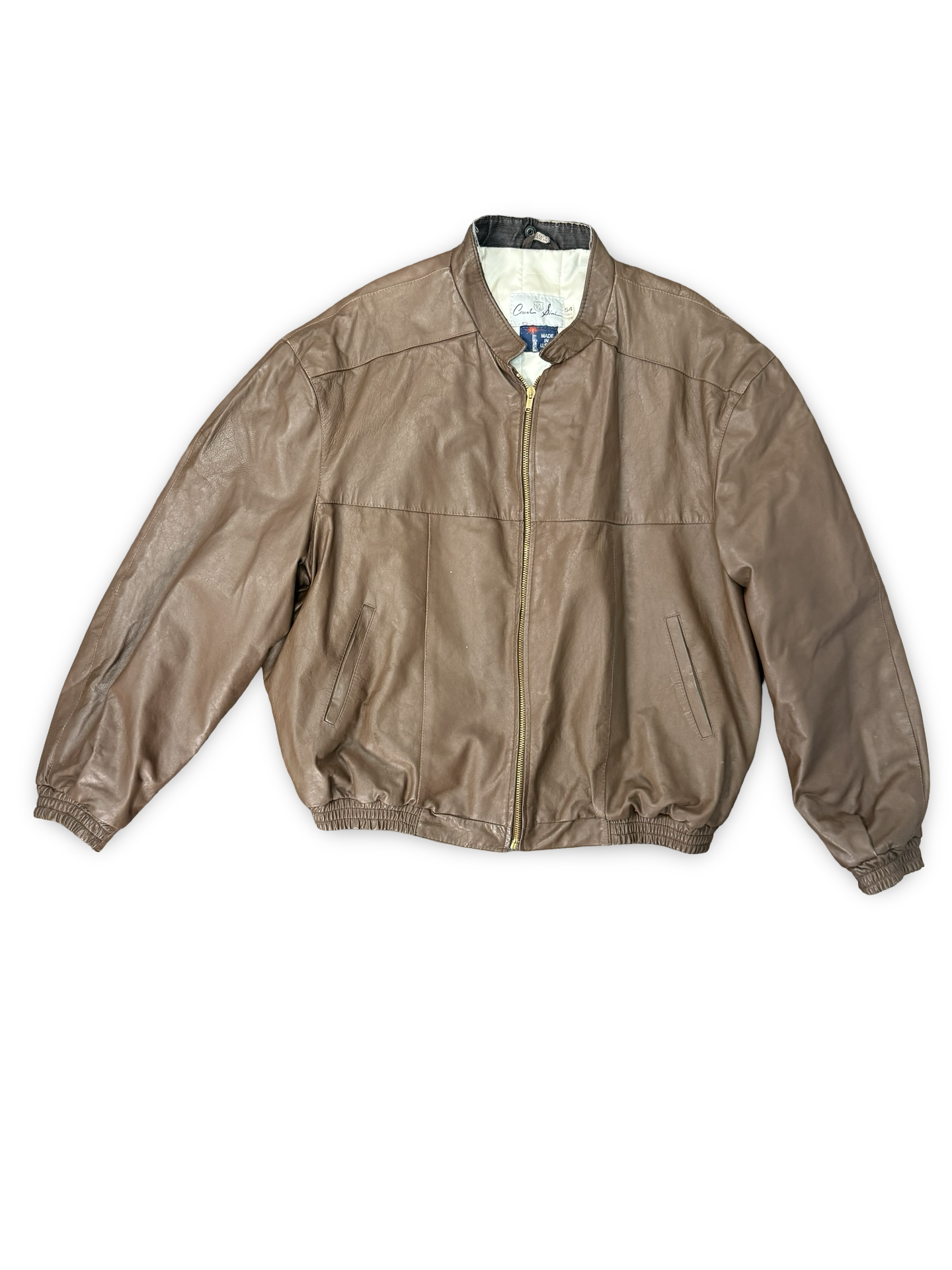 (80s/90s) VTG Brown Genuine Leather Jacket (XL/Tall)