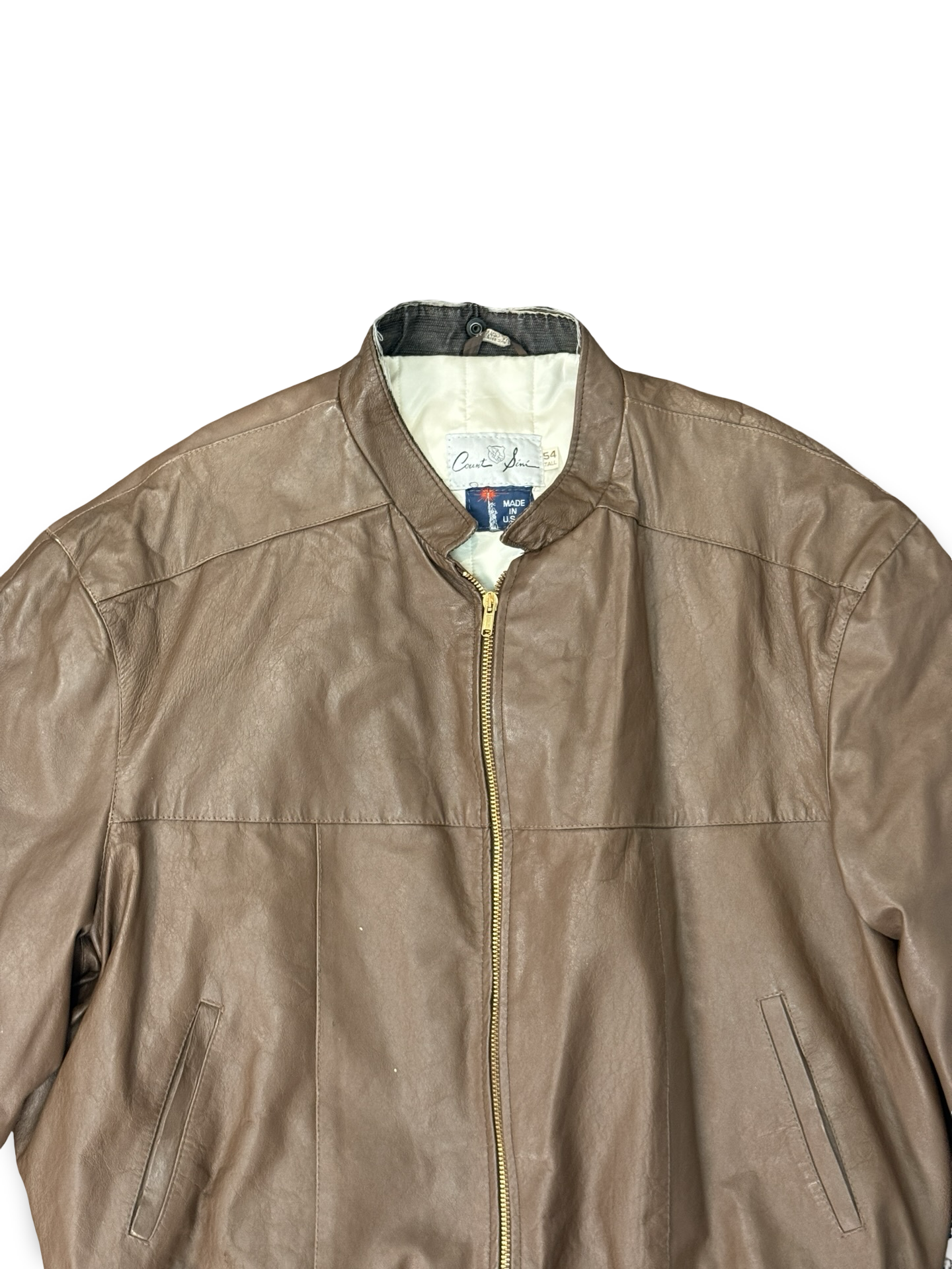 (80s/90s) VTG Brown Genuine Leather Jacket (XL/Tall)