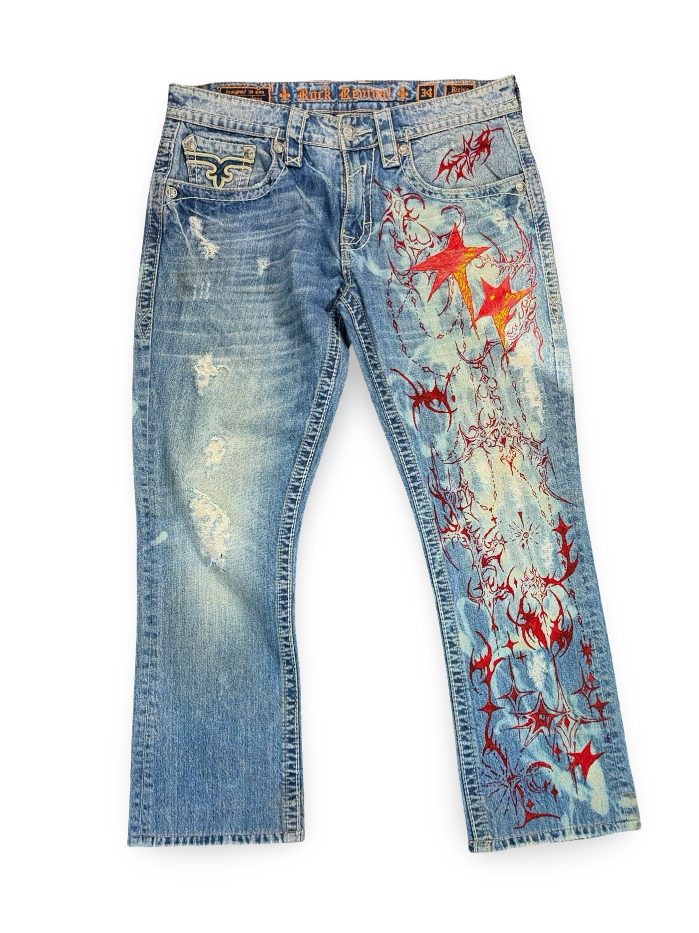 Recovered Artifact No. 193 — Rock Revival Blue Denim Jeans (W36XL30)