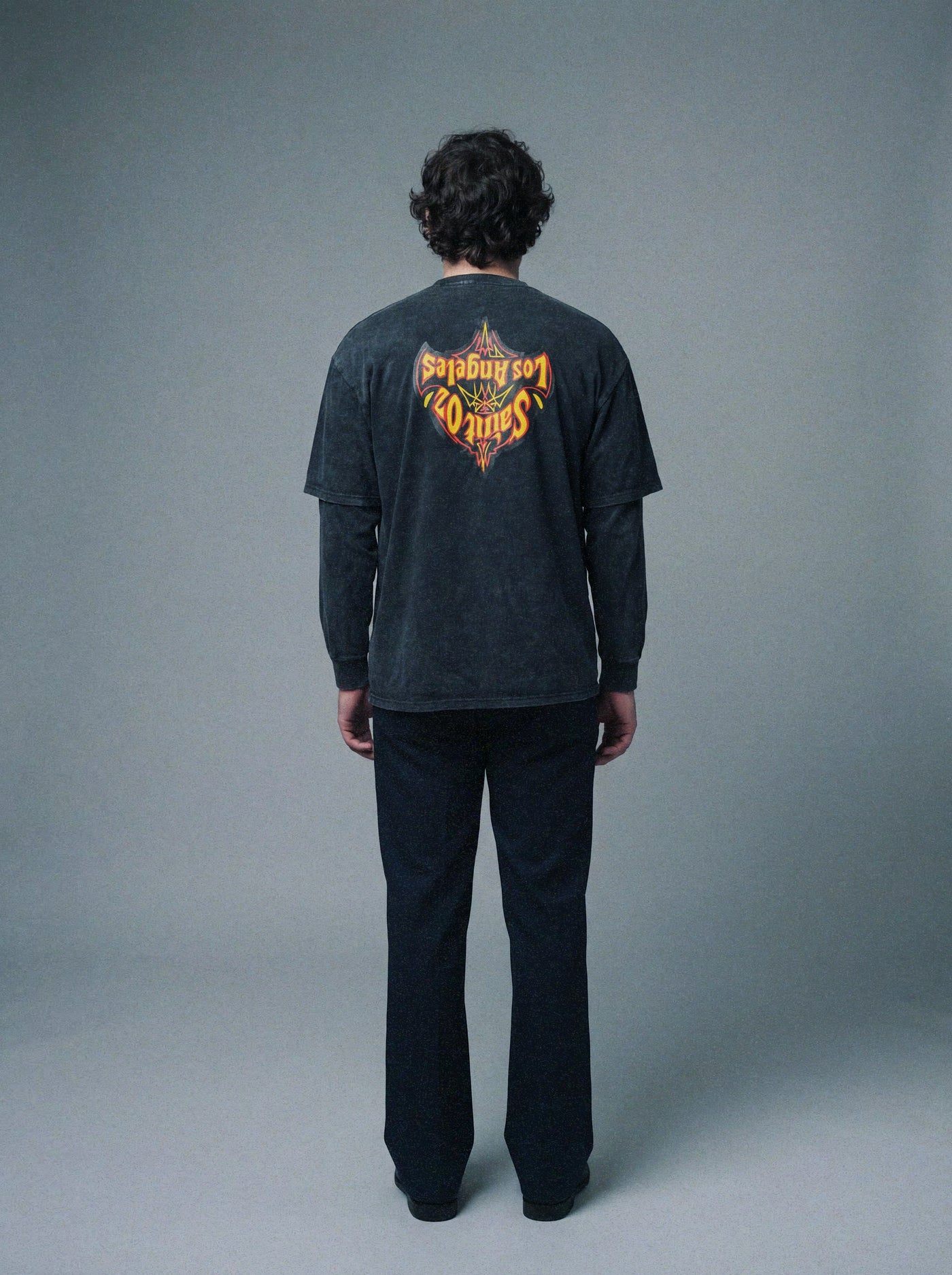 Studio Work No. 020 — INFERNO CREST LONG SLEEVE — WASHED CHARCOAL