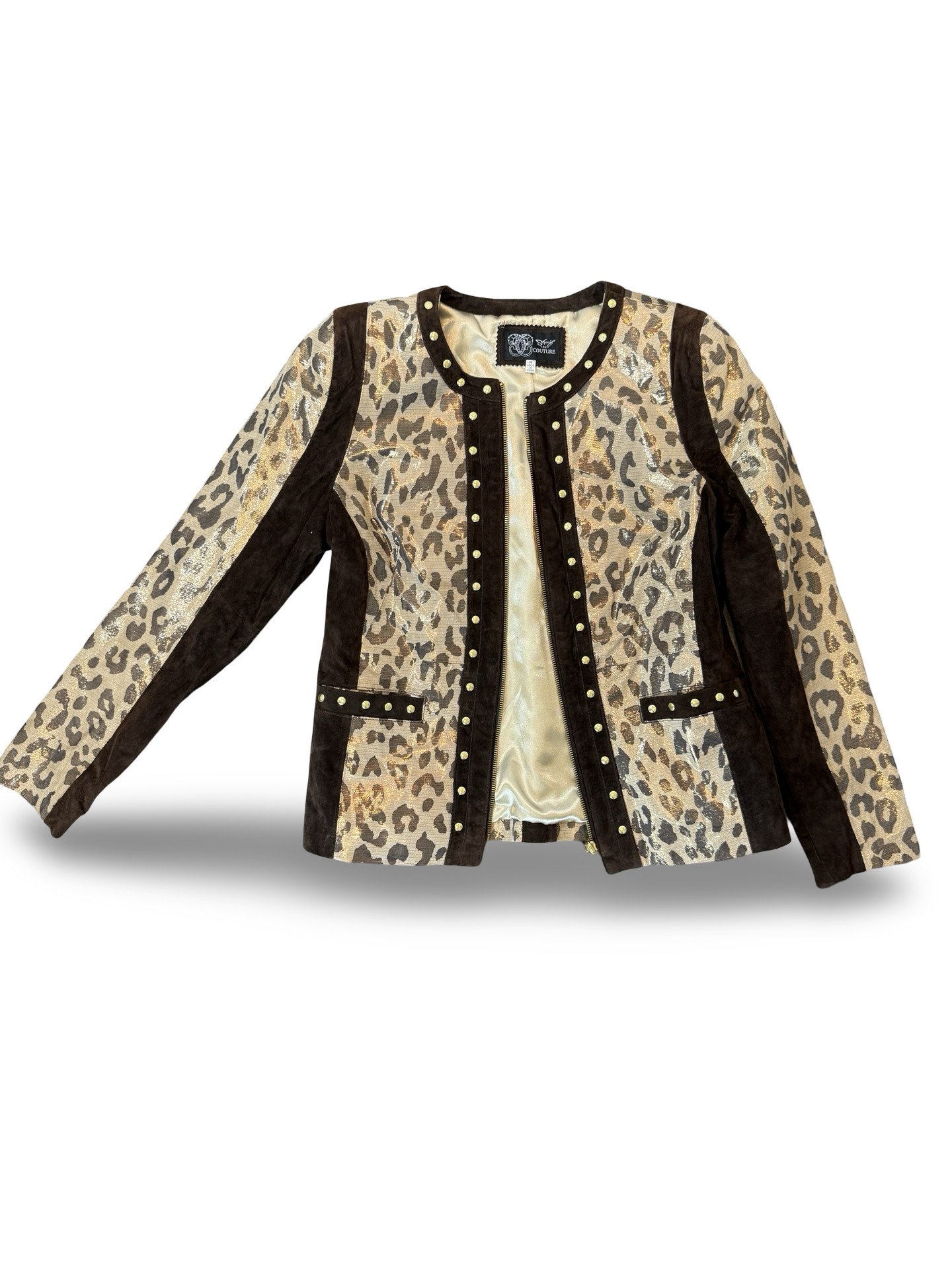 (90s) VTG Shear 1827 Couture Leopard Print Leather Jacket (WMNS M)