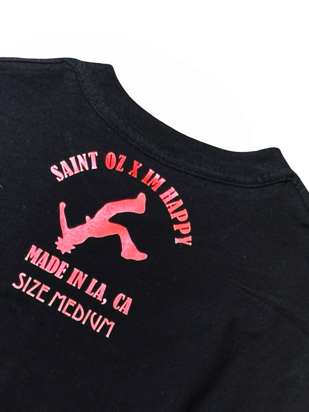 SAINT OZ x IAMHAPPY LA COLLAB — ST. IS HAPPY Rhinestone Tee
