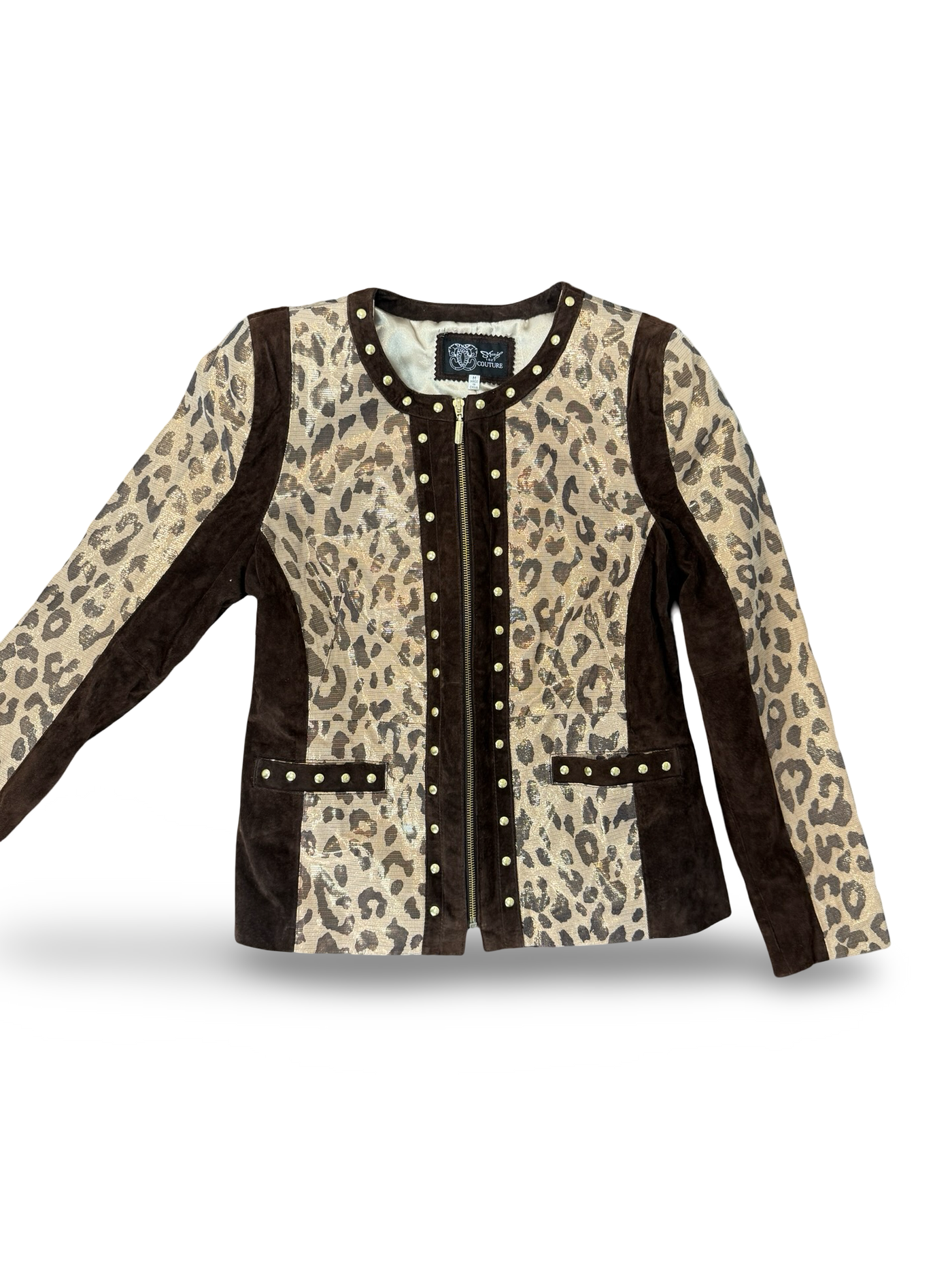 (90s) VTG Shear 1827 Couture Leopard Print Leather Jacket (WMNS M)