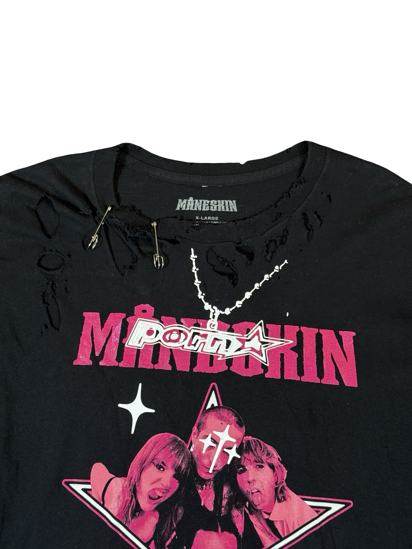 Recovered Artifact No. 117 — Distressed Måneskin Concert Tee (XL)