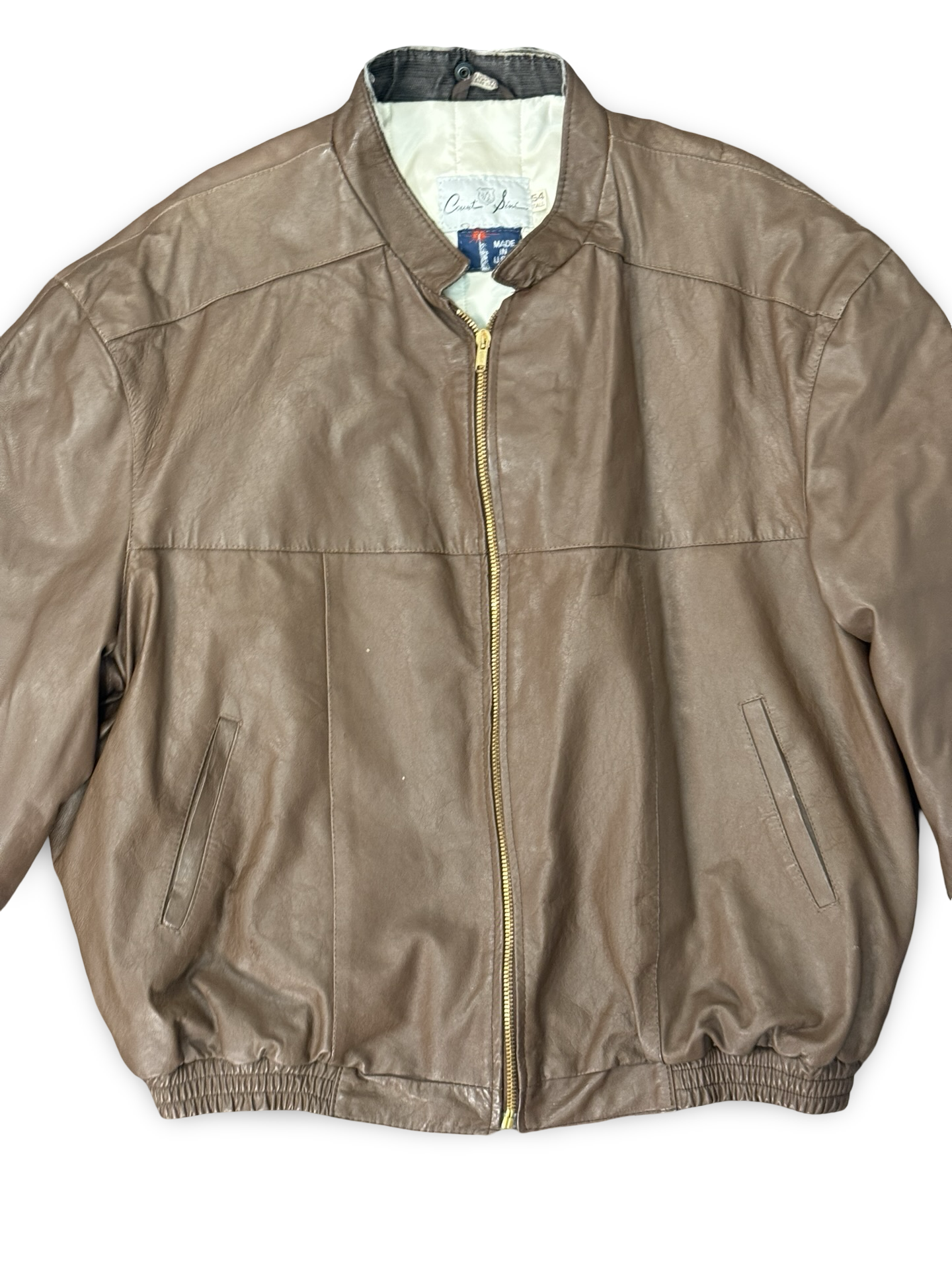 (80s/90s) VTG Brown Genuine Leather Jacket (XL/Tall)