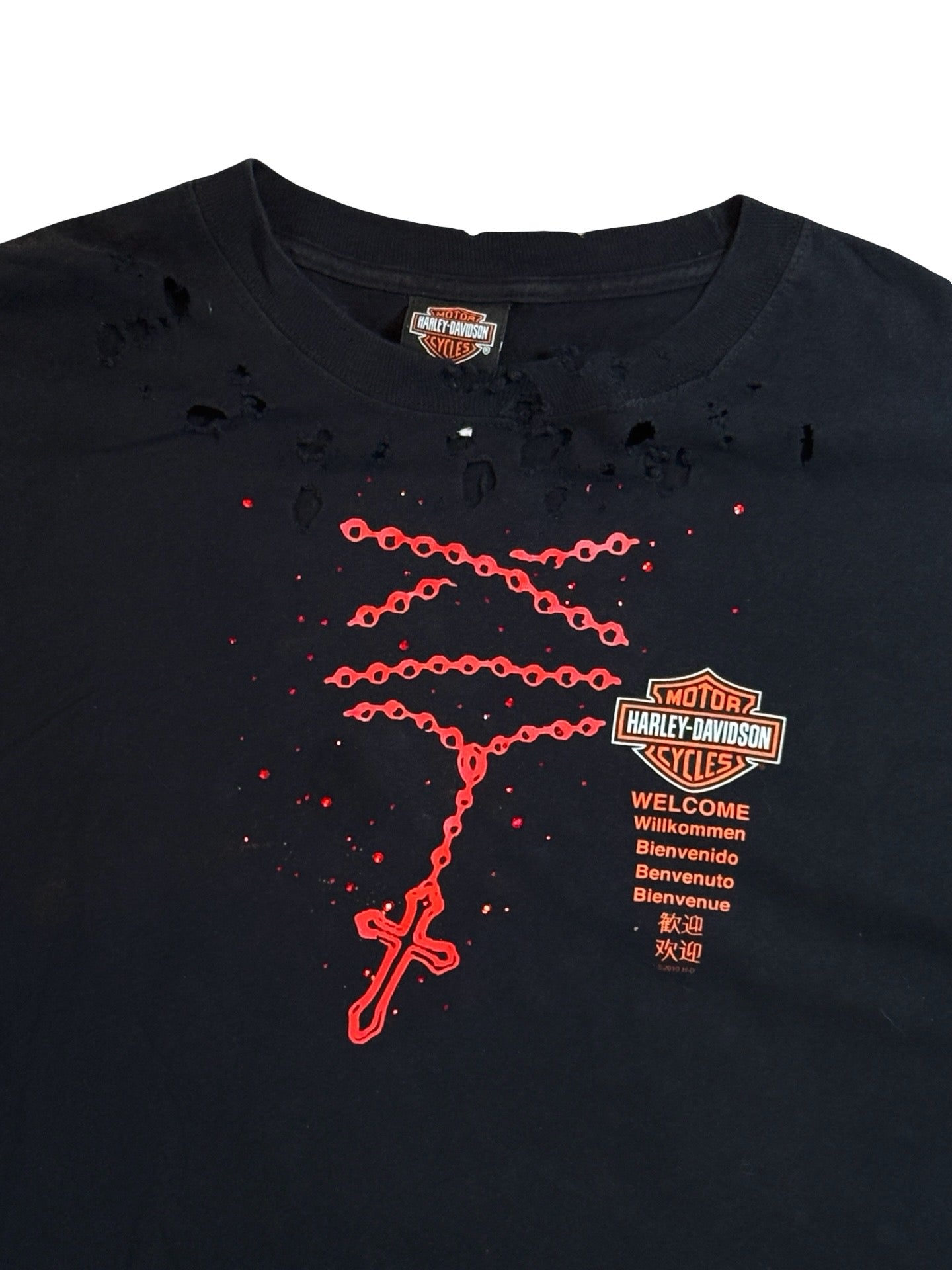 Recovered Artifact No. 222 — RHINESTONE HARLEY DAVIDSON TEE (2XL)