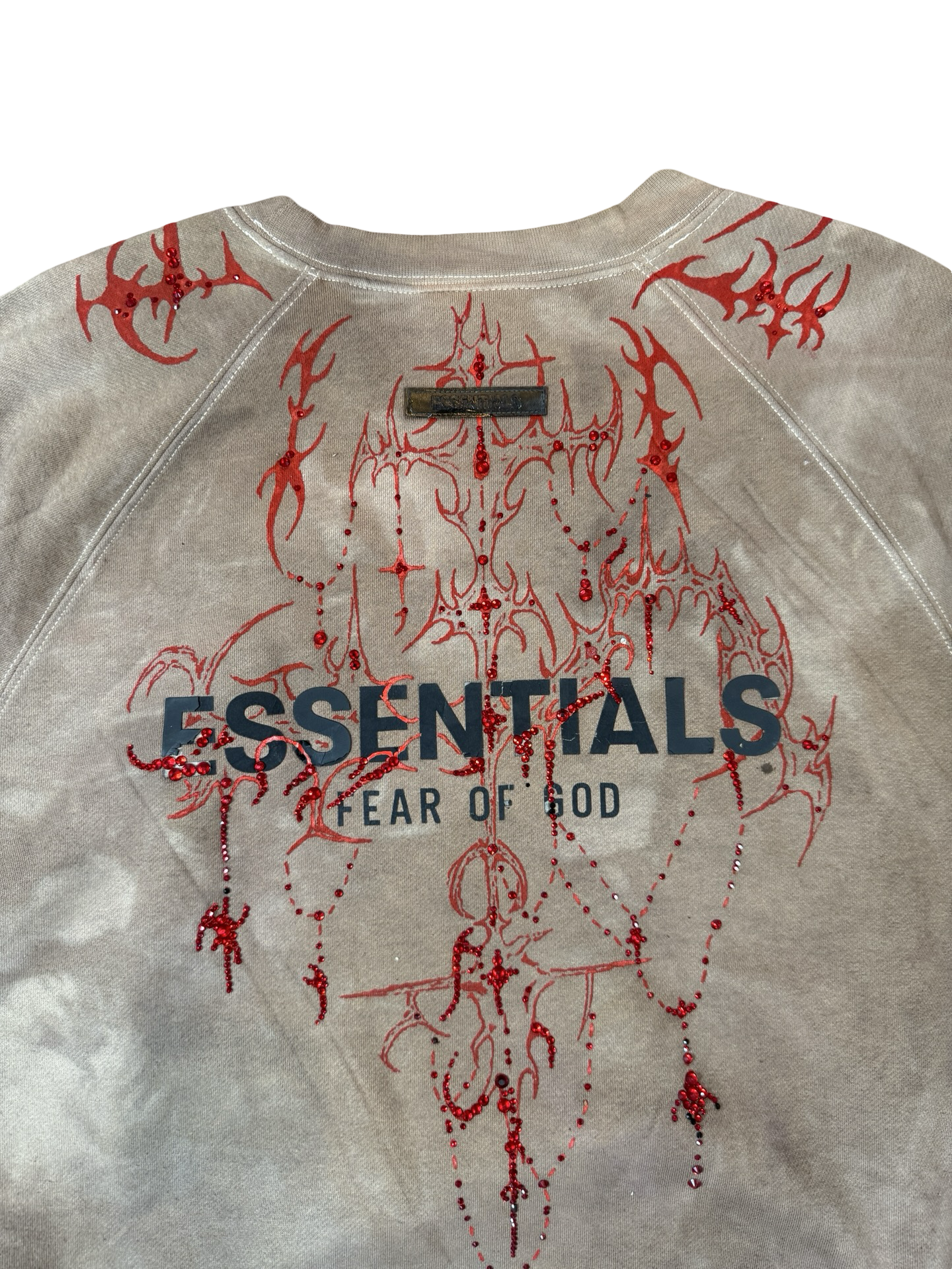 Recovered Artifact No. 778 — Fear of God Essentials Tribal Oatmeal Rhinestone Crewneck (L)