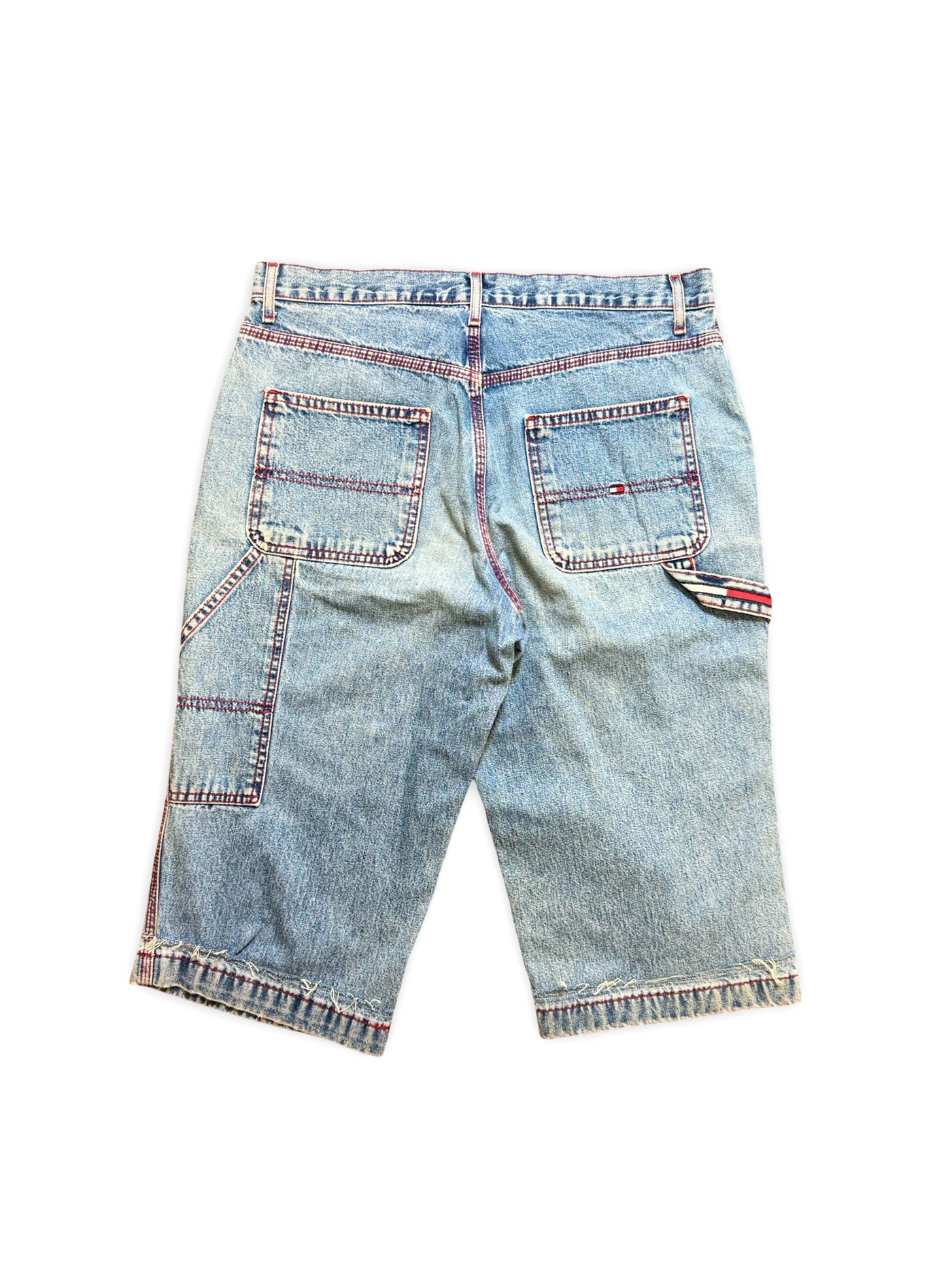 Recovered Artifact No. 066 — RED VEIL JORTS — CUT & SEWN TOMMY HILFIGER (32 W)