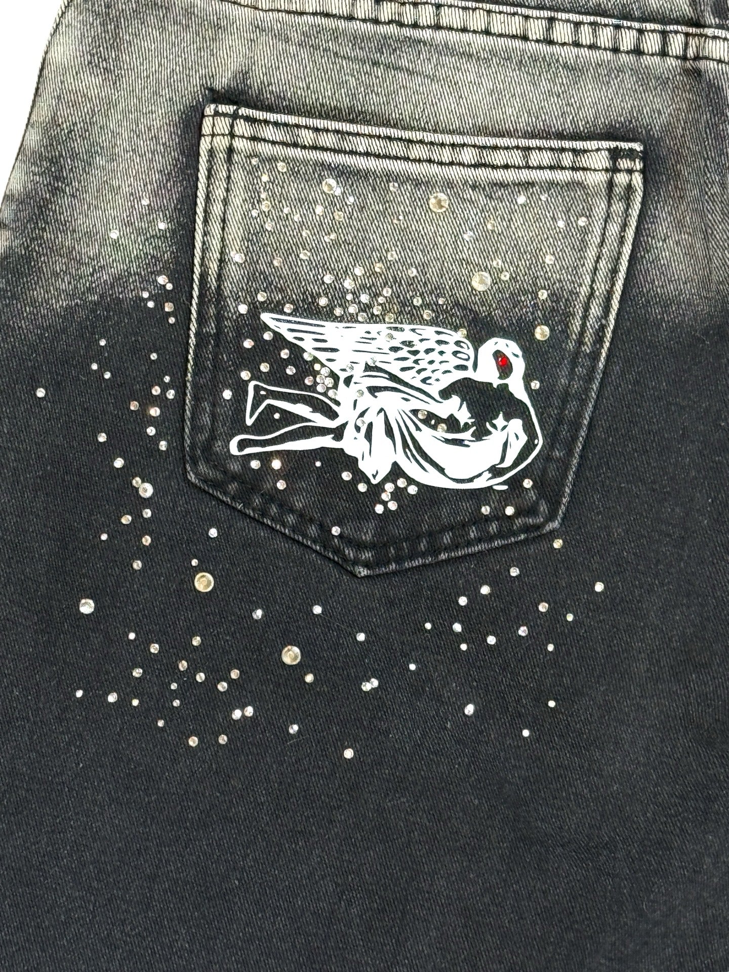 Recovered Artifact No. 217 —ANGEL DENIM BLACK JORTS (26 WAIST)