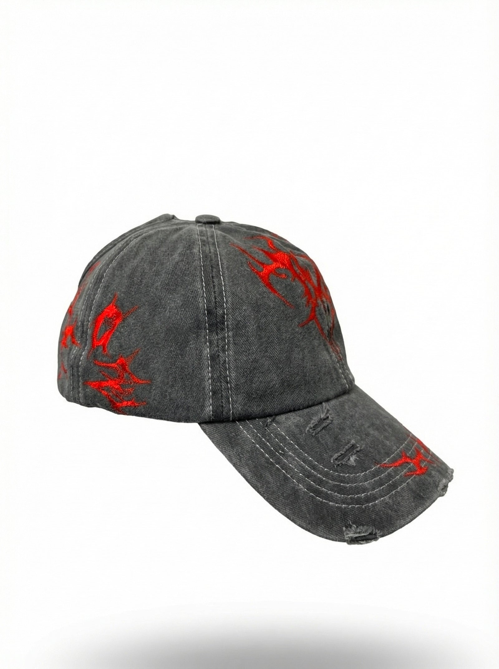 Recovered Artifact No. 034 — DISTRESSED RED SIGIL CAP — HAND-PAINTED