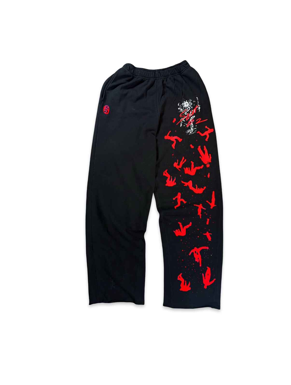Studio Work No. 016 — FALLEN SAINTS BAGGY SWEATPANT — BLACK/CRIMSON