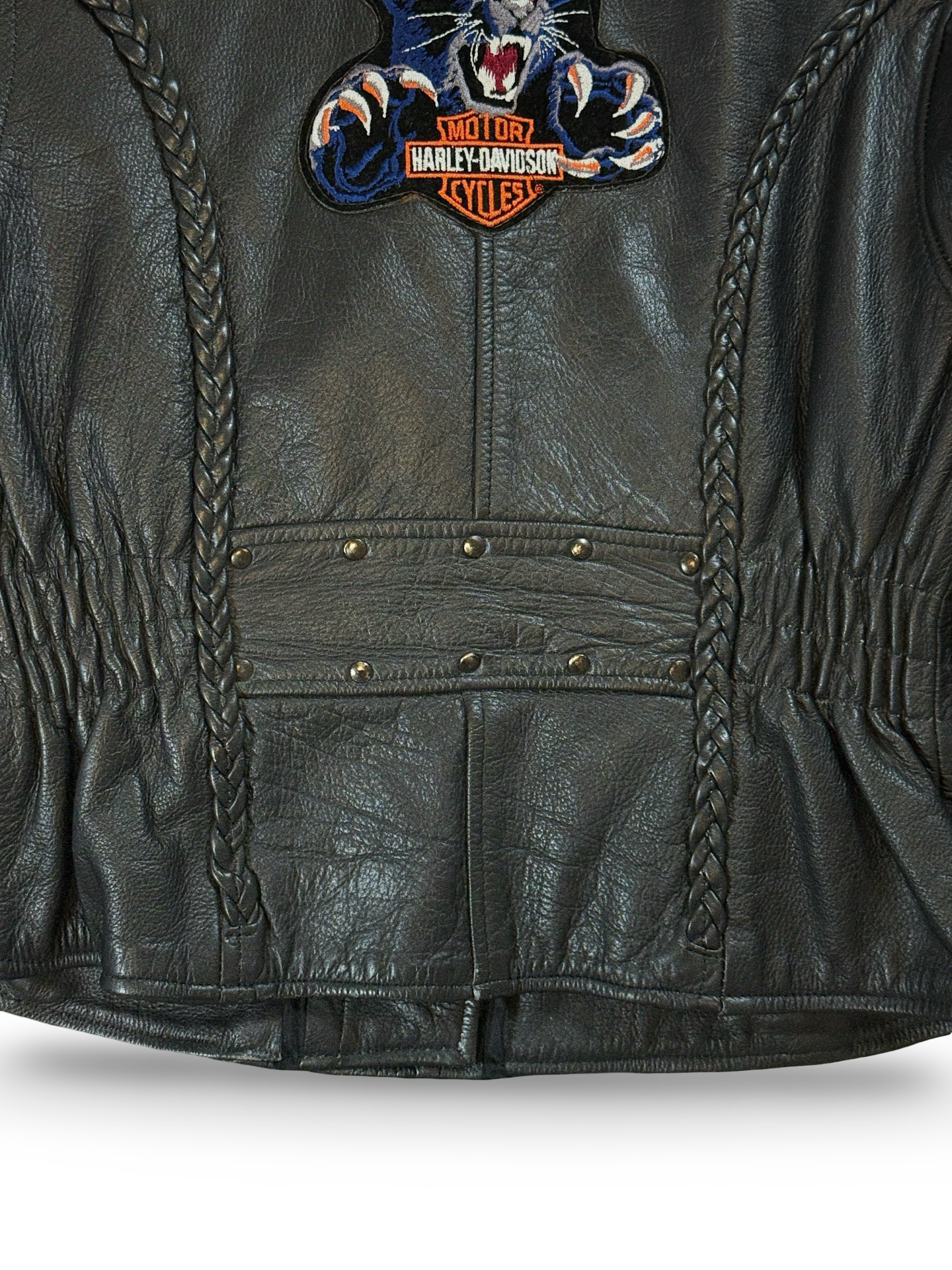 (90s) Harley-Davidson Black Leather Biker Jacket (M)