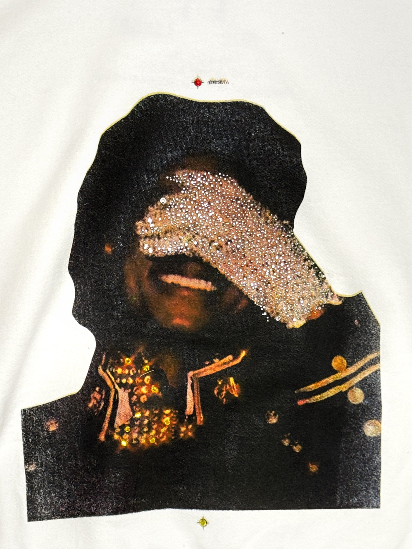 SAINT OZ x IAMHAPPY LA COLLAB — MJ Rhinestone Hoodie (Pure White) SIZE LARGE