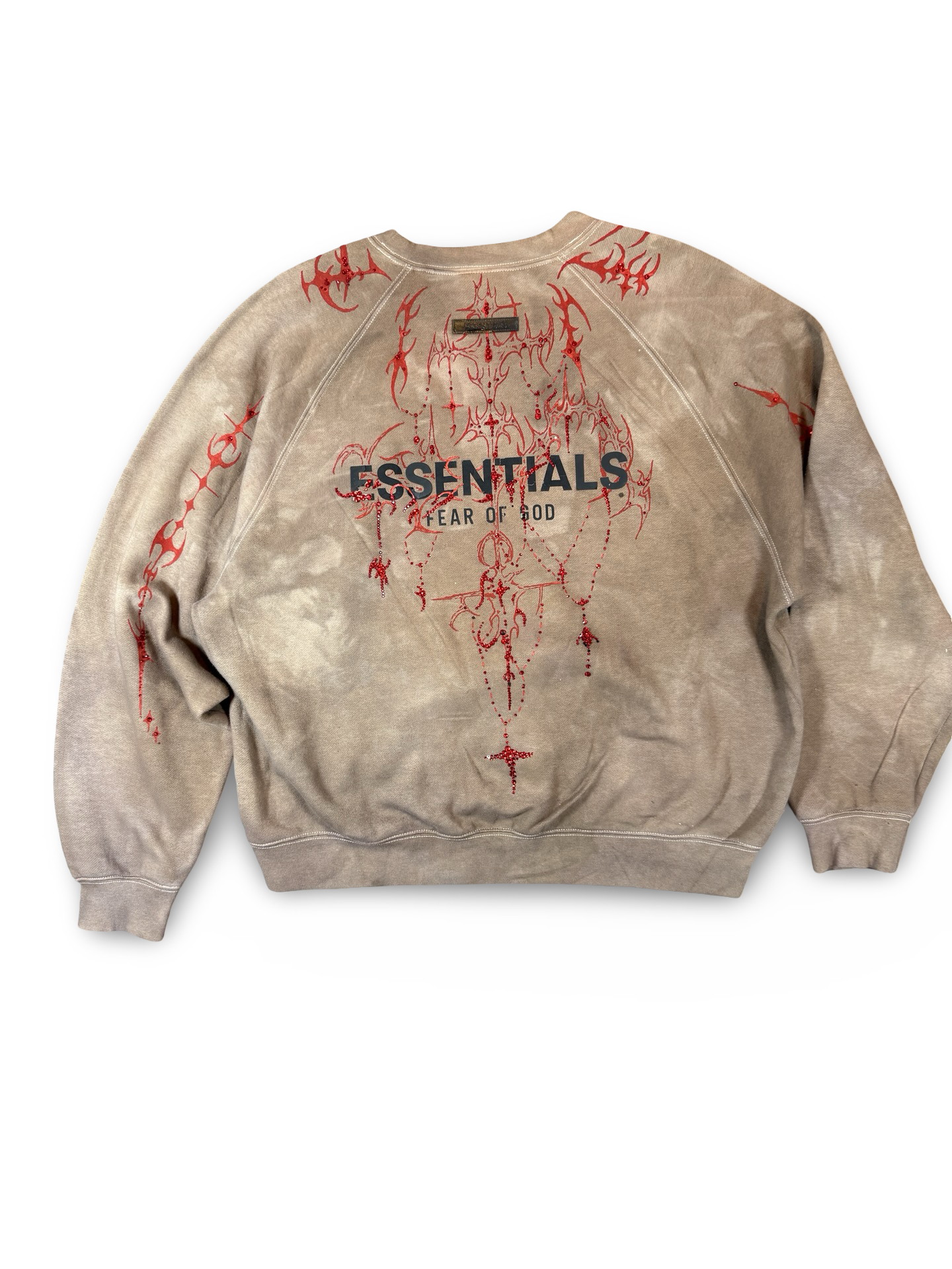 Recovered Artifact No. 778 — Fear of God Essentials Tribal Oatmeal Rhinestone Crewneck (L)