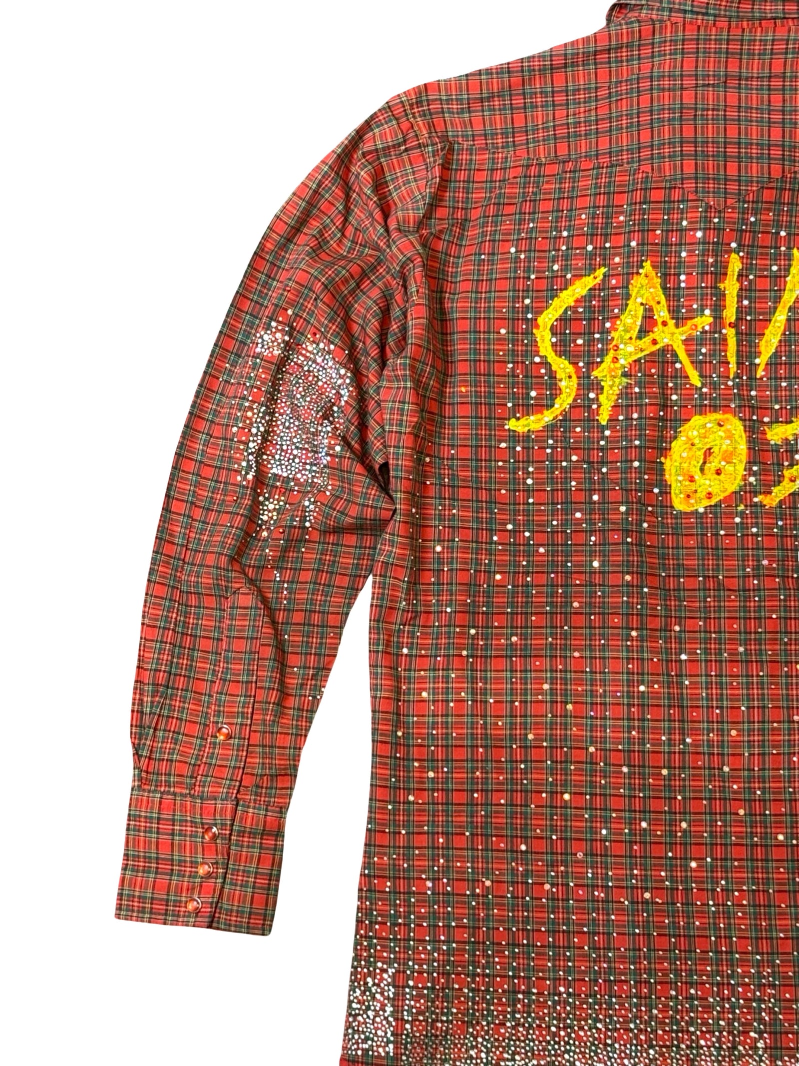 Recovered Artifact No. 070— STARFALL GALAXY FLANNEL — (SIZE L) (HAND PAINTED + HAND EMBELLISHED)