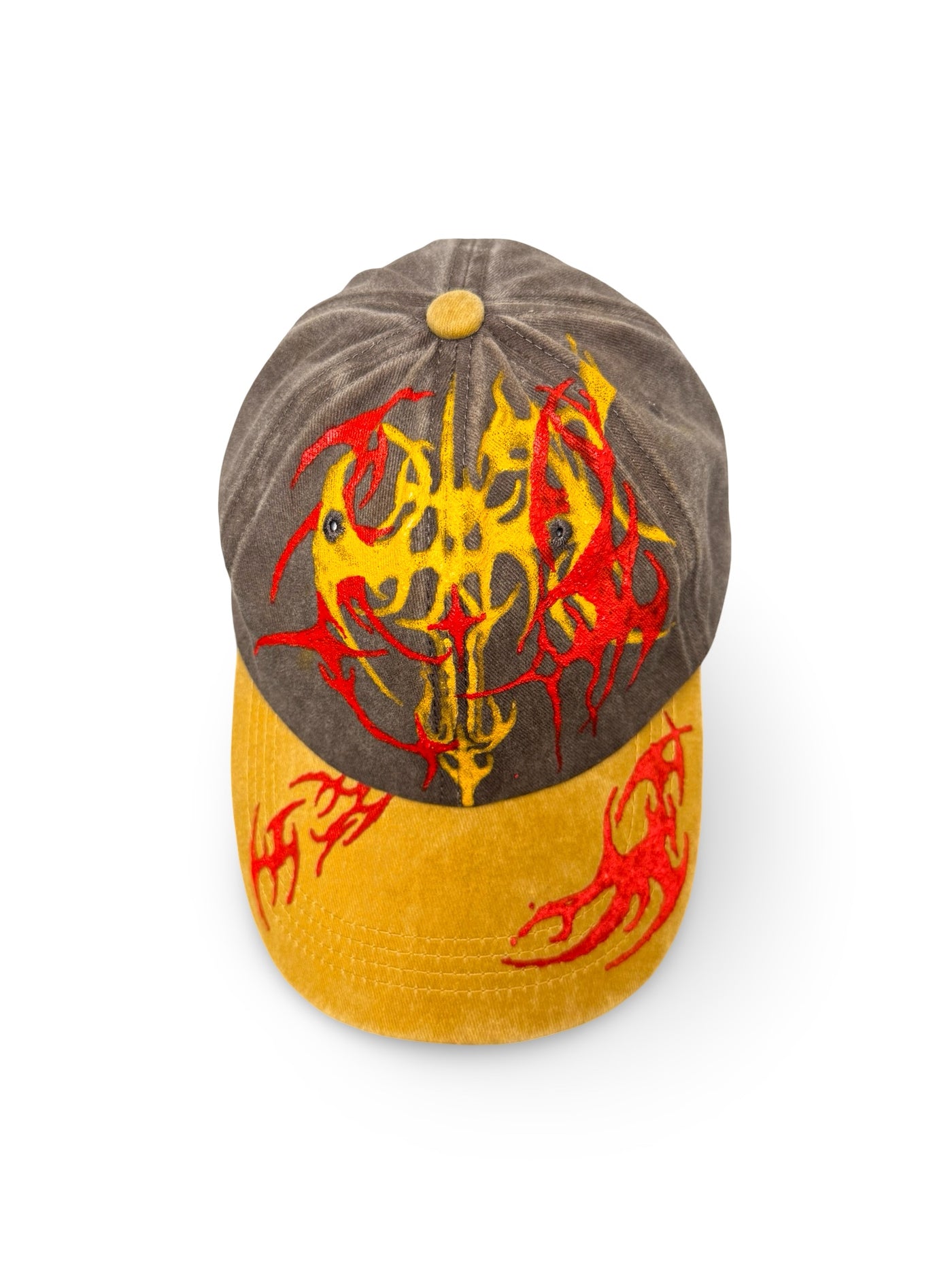 Recovered Artifact No. 087 — YELLOW FLAME CAP — HAND-PAINTED