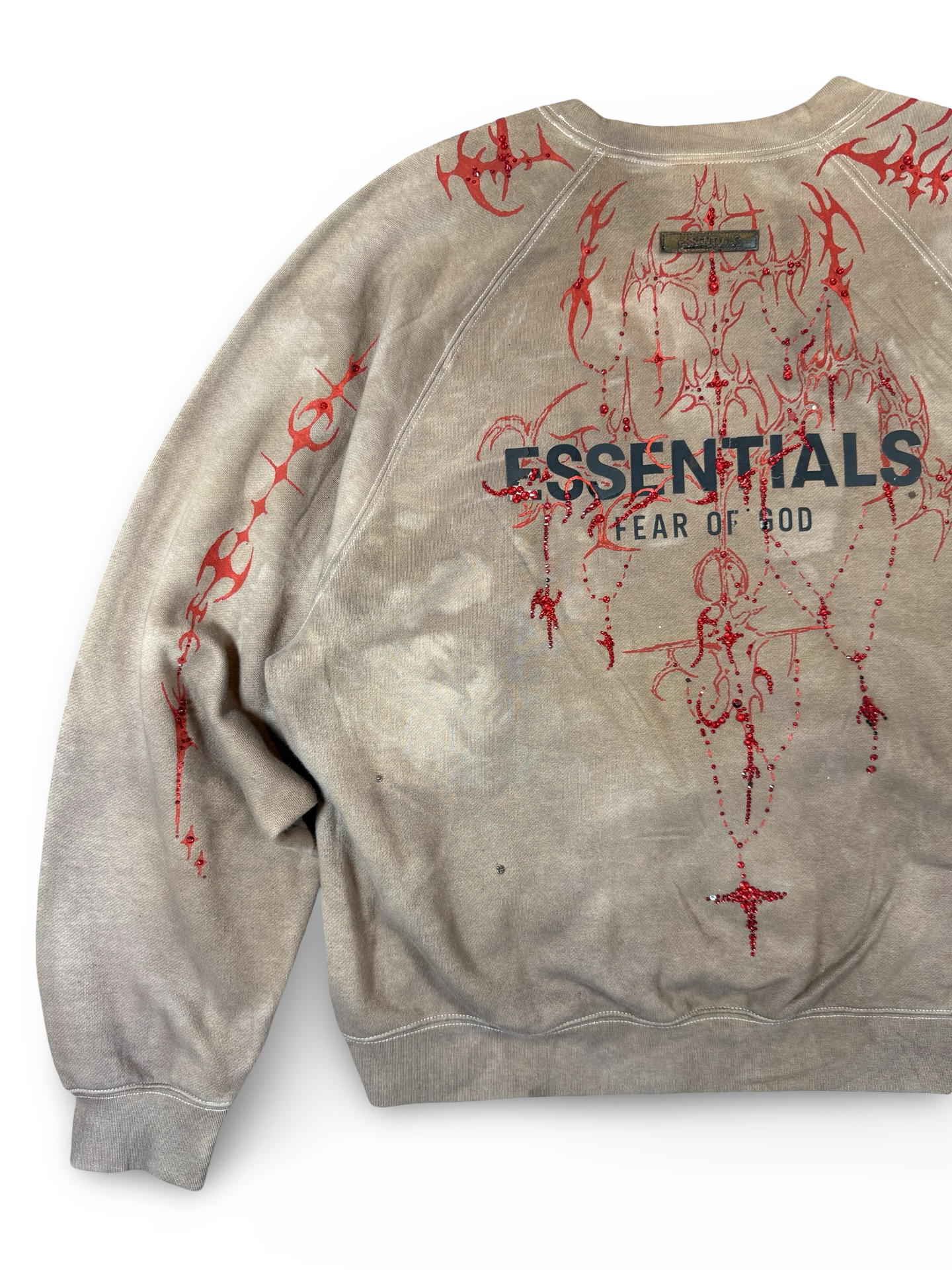 Recovered Artifact No. 778 — Fear of God Essentials Tribal Oatmeal Rhinestone Crewneck (L)