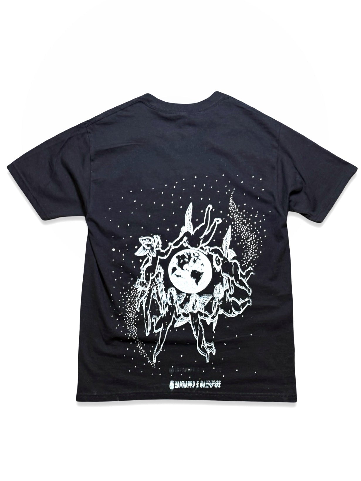 SAINT OZ x IAMHAPPY LA COLLAB — ST. IS HAPPY Rhinestone Tee