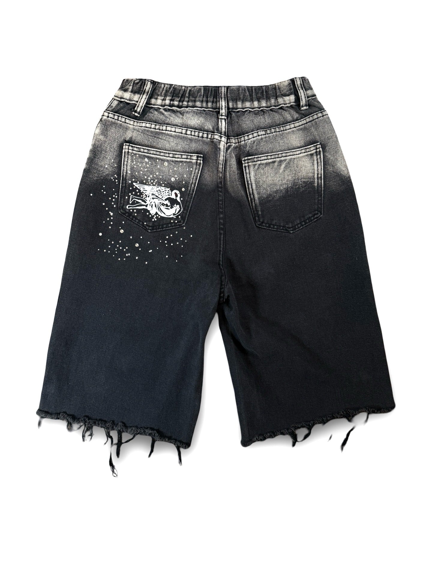 Recovered Artifact No. 217 —ANGEL DENIM BLACK JORTS (26 WAIST)