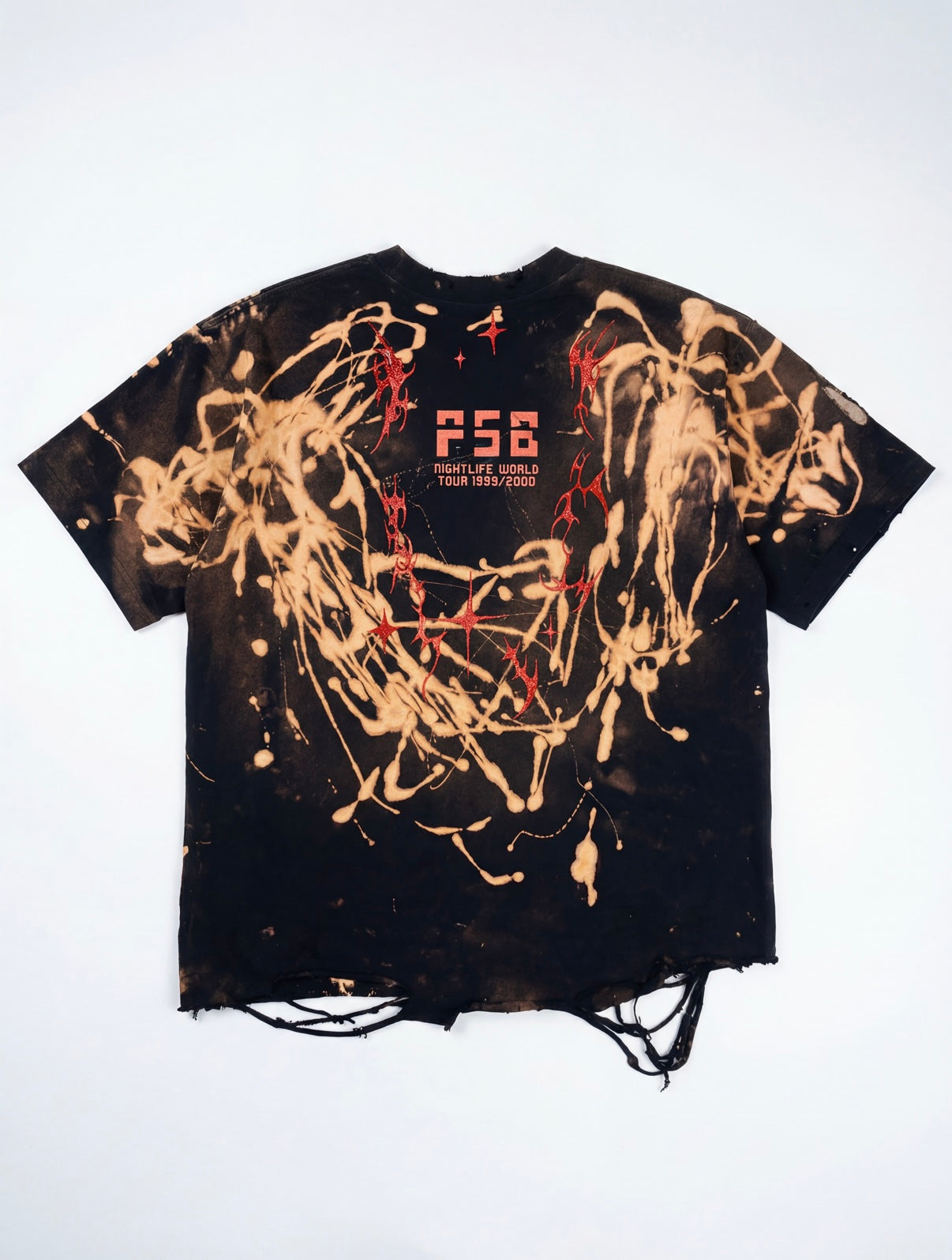 Recovered Artifact No. 592 — P58 Tour Bleached-Embellished Band Tee (XL)