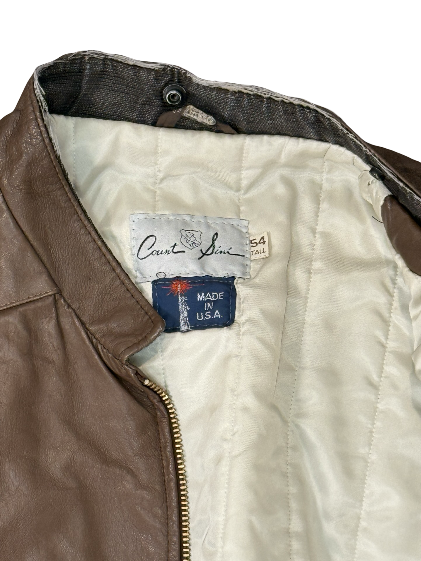 (80s/90s) VTG Brown Genuine Leather Jacket (XL/Tall)