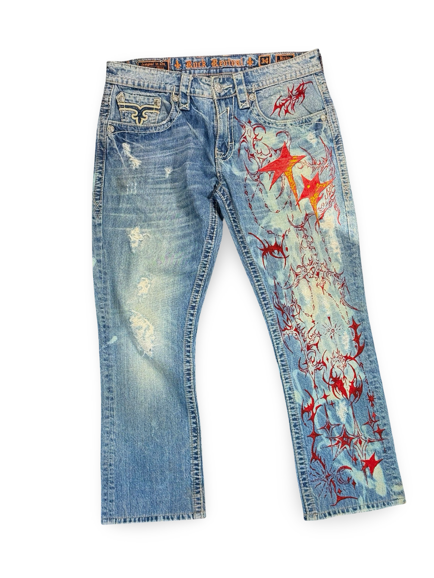 Recovered Artifact No. 193 — Rock Revival Blue Denim Jeans (W36XL30)
