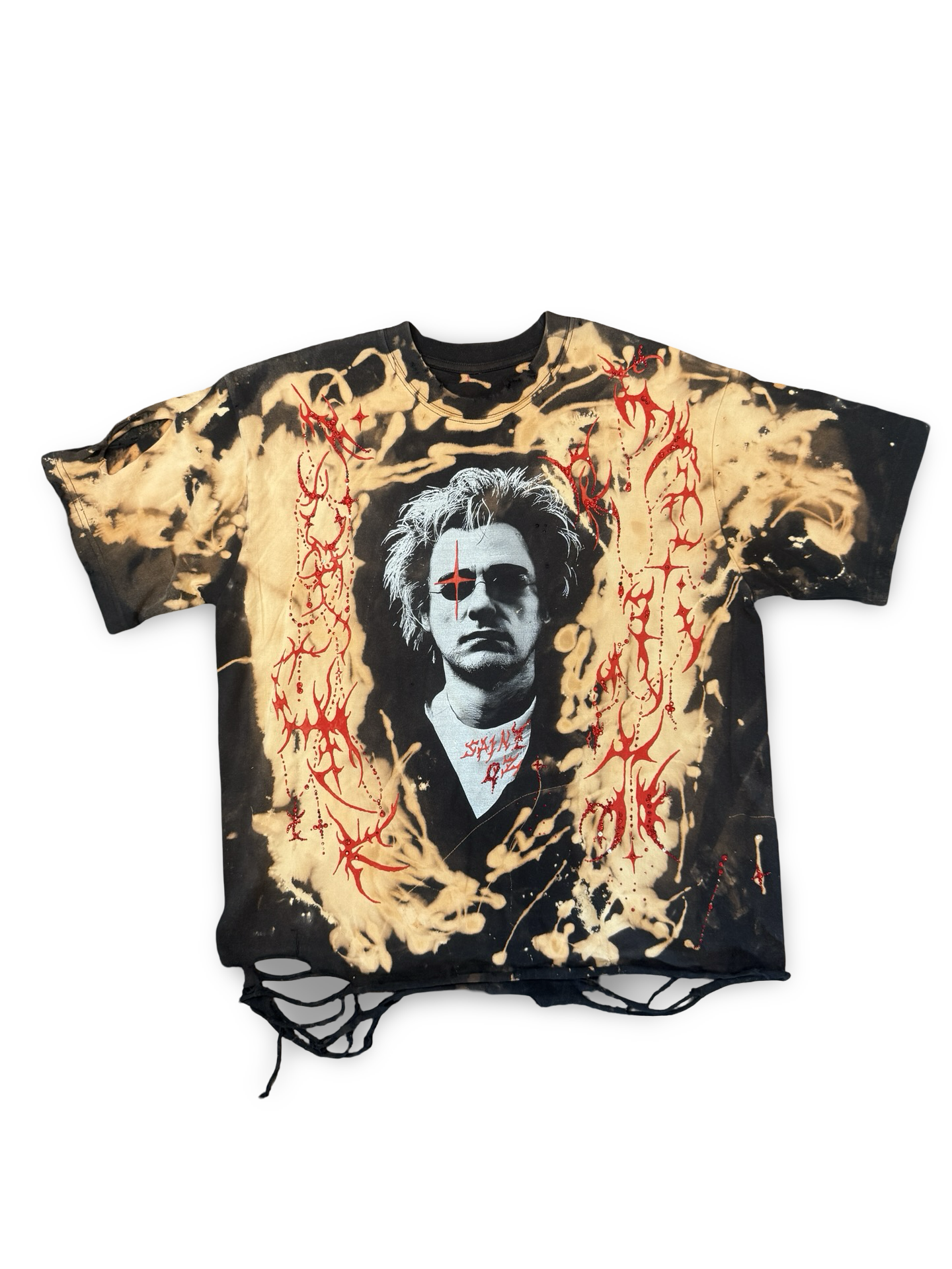 Recovered Artifact No. 592 — P58 Tour Bleached-Embellished Band Tee (XL)