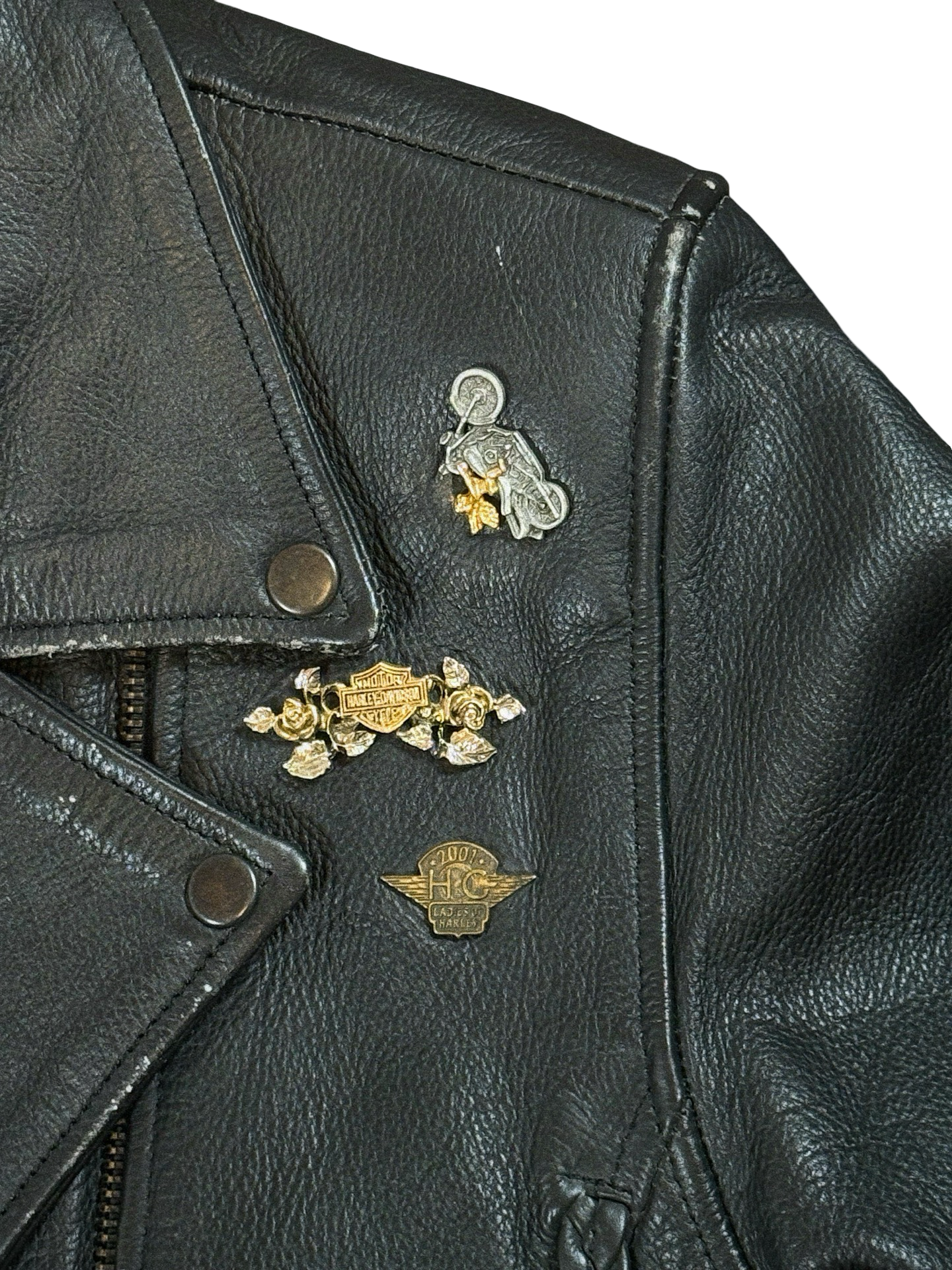 (90s) Harley-Davidson Black Leather Biker Jacket (M)