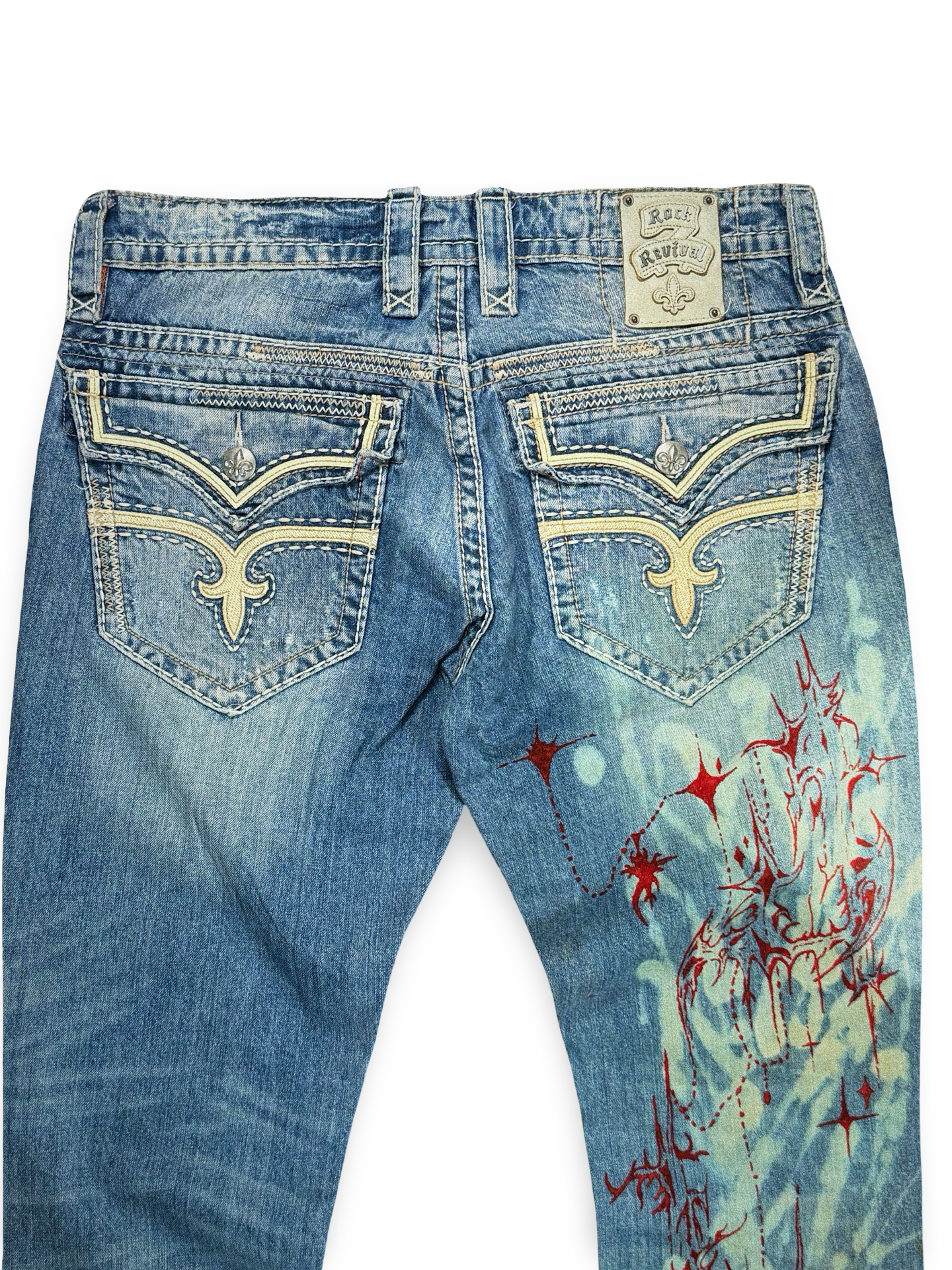 Recovered Artifact No. 193 — Rock Revival Blue Denim Jeans (W36XL30)