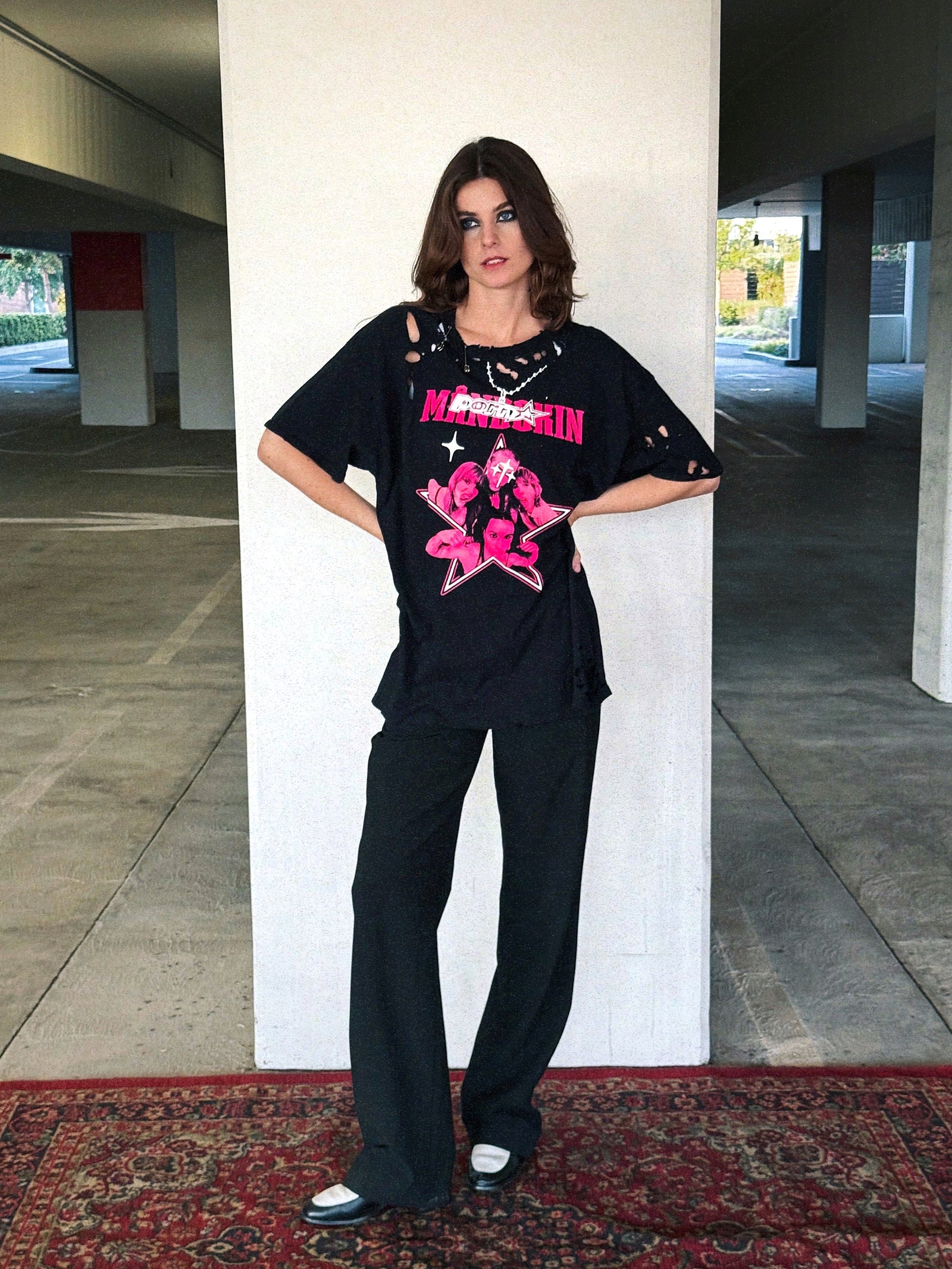 Recovered Artifact No. 117 — Distressed Måneskin Concert Tee (XL)