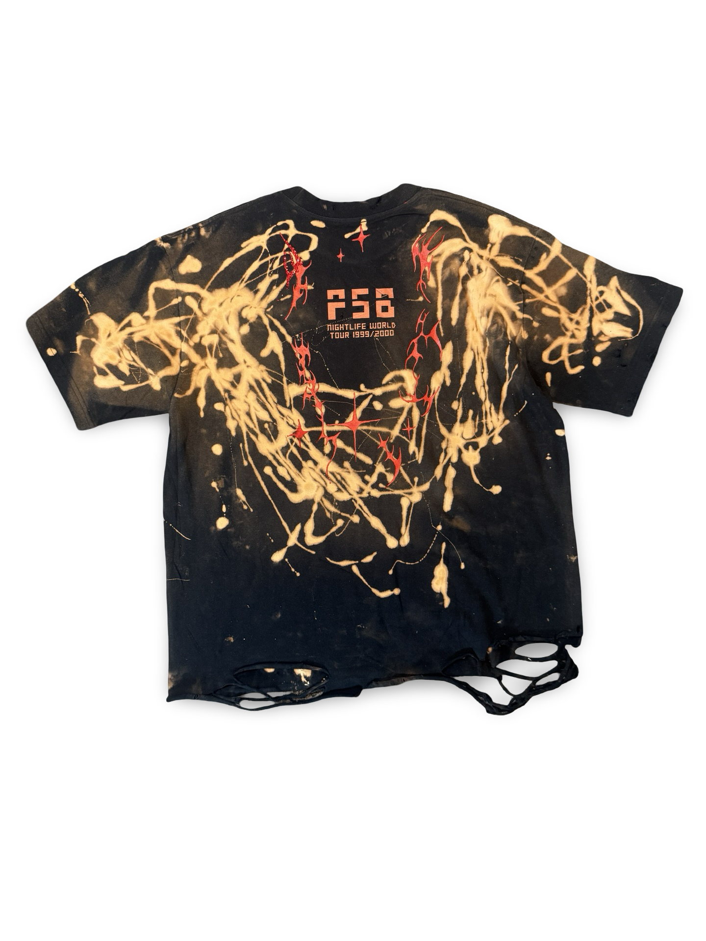 Recovered Artifact No. 592 — P58 Tour Bleached-Embellished Band Tee (XL)