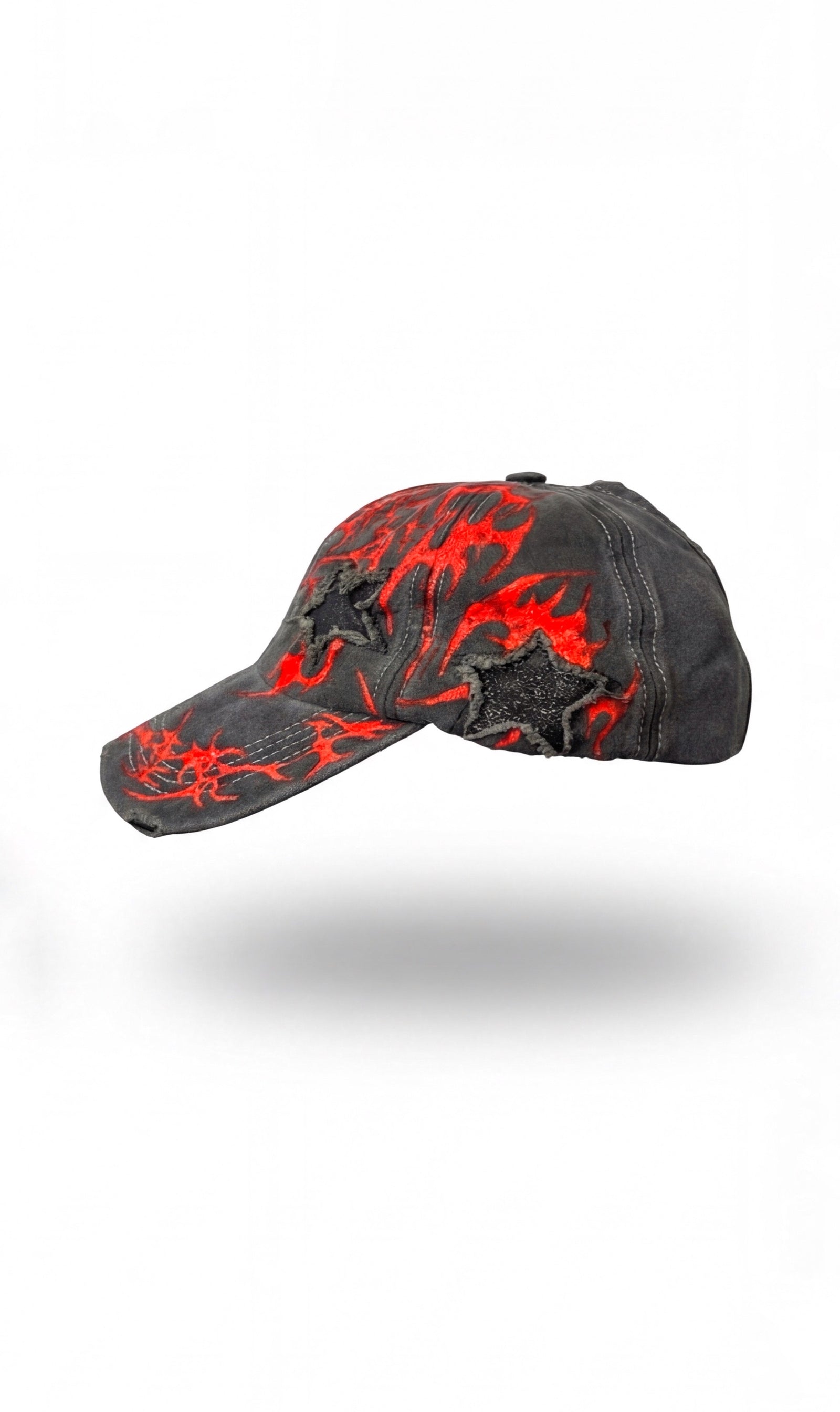 Recovered Artifact No. 034 — DISTRESSED RED SIGIL CAP — HAND-PAINTED