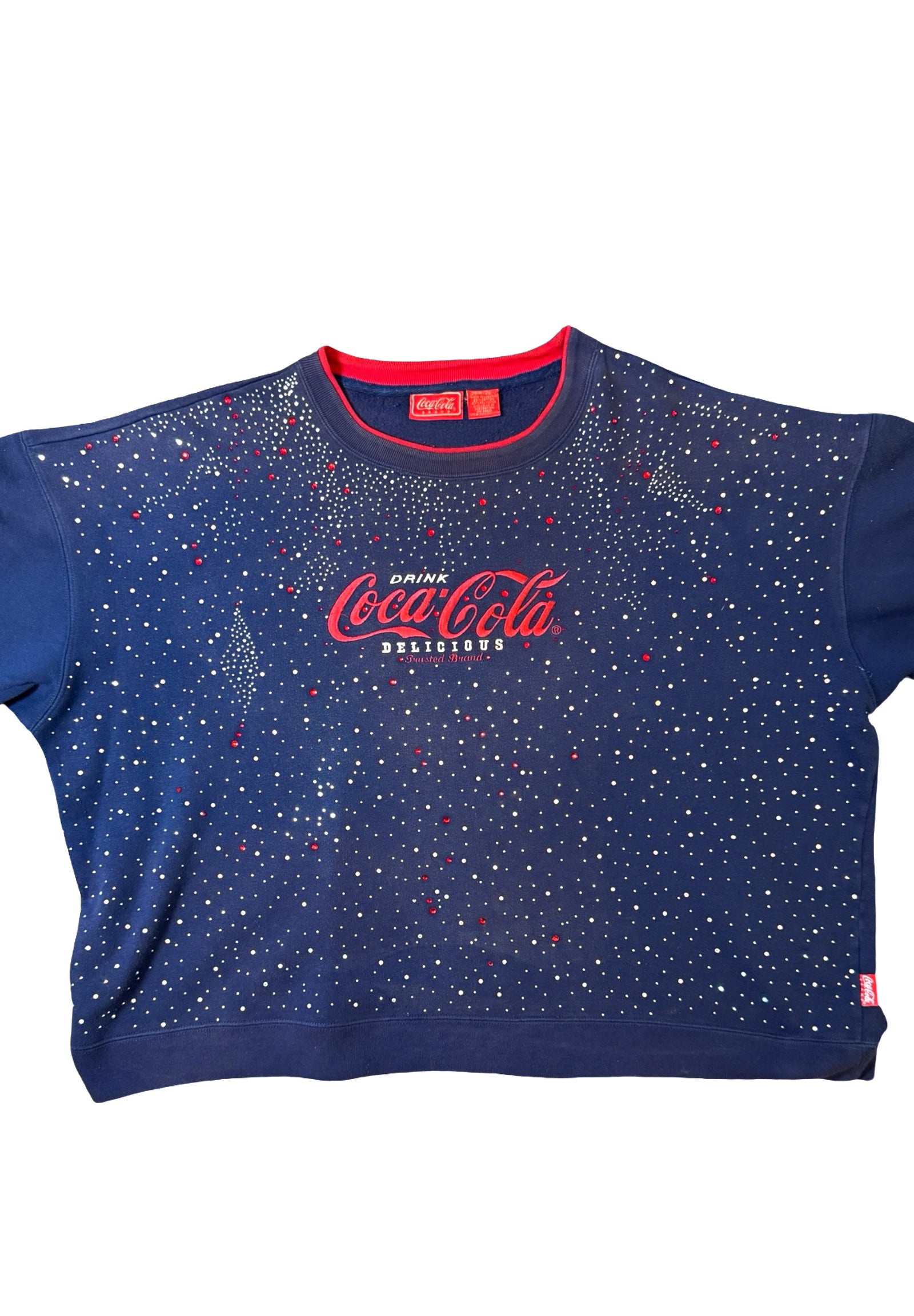 (SIZE XL) SAINT OZ COSMIC COLA CREW — 1 OF 1 (1990s / HAND-EMBELLISHED GALAXY FRONT)