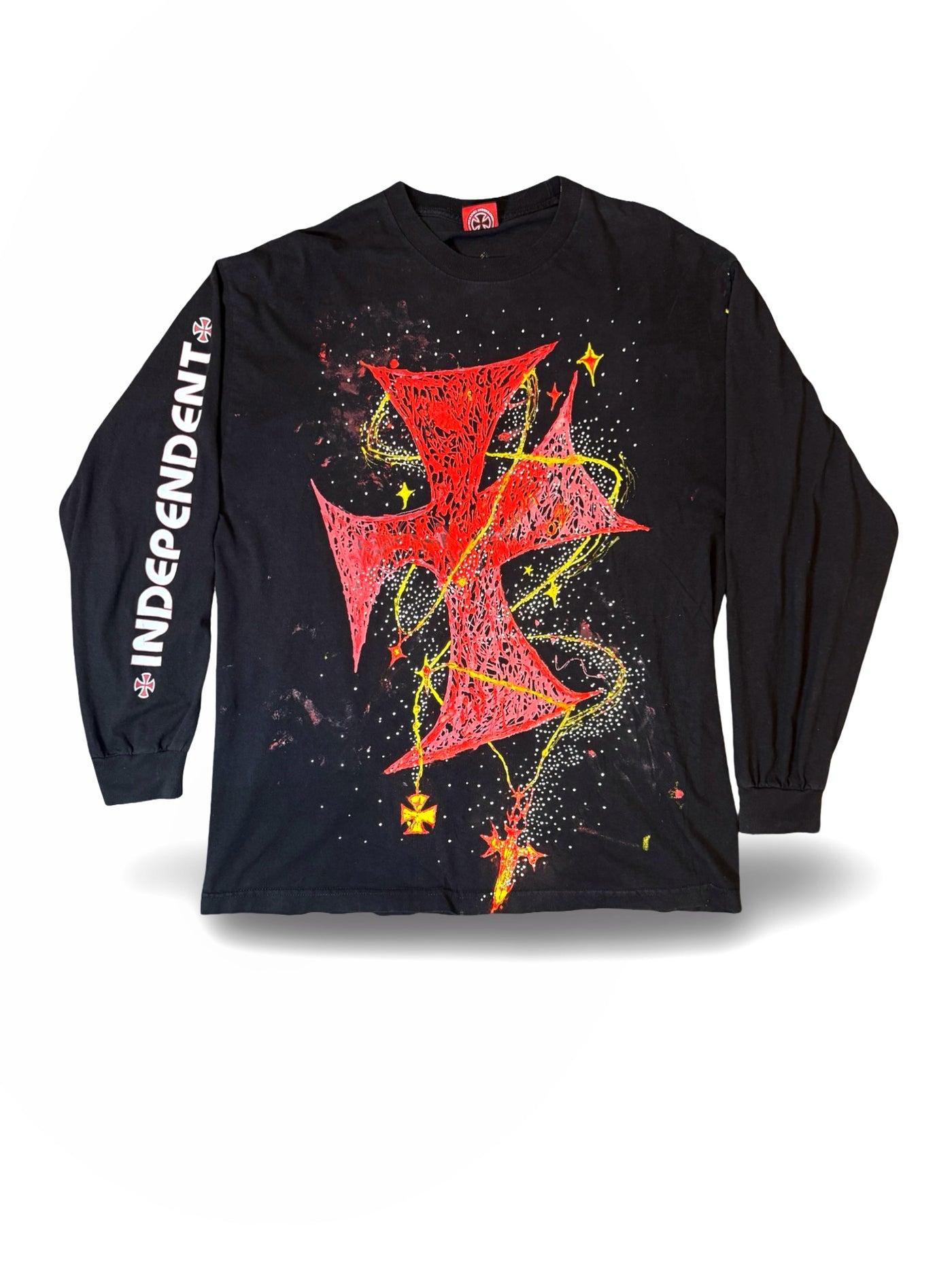 Recovered Artifact No. 111— GILDED RELIC CROSS — HAND PAINTED + EMBELLISHED (XL)