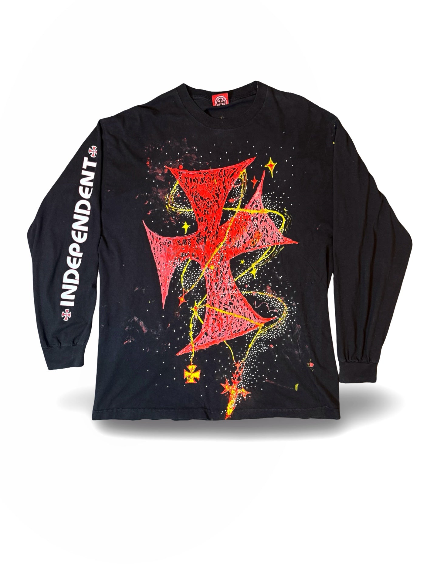 Recovered Artifact No. 111— GILDED RELIC CROSS — HAND PAINTED + EMBELLISHED (XL)