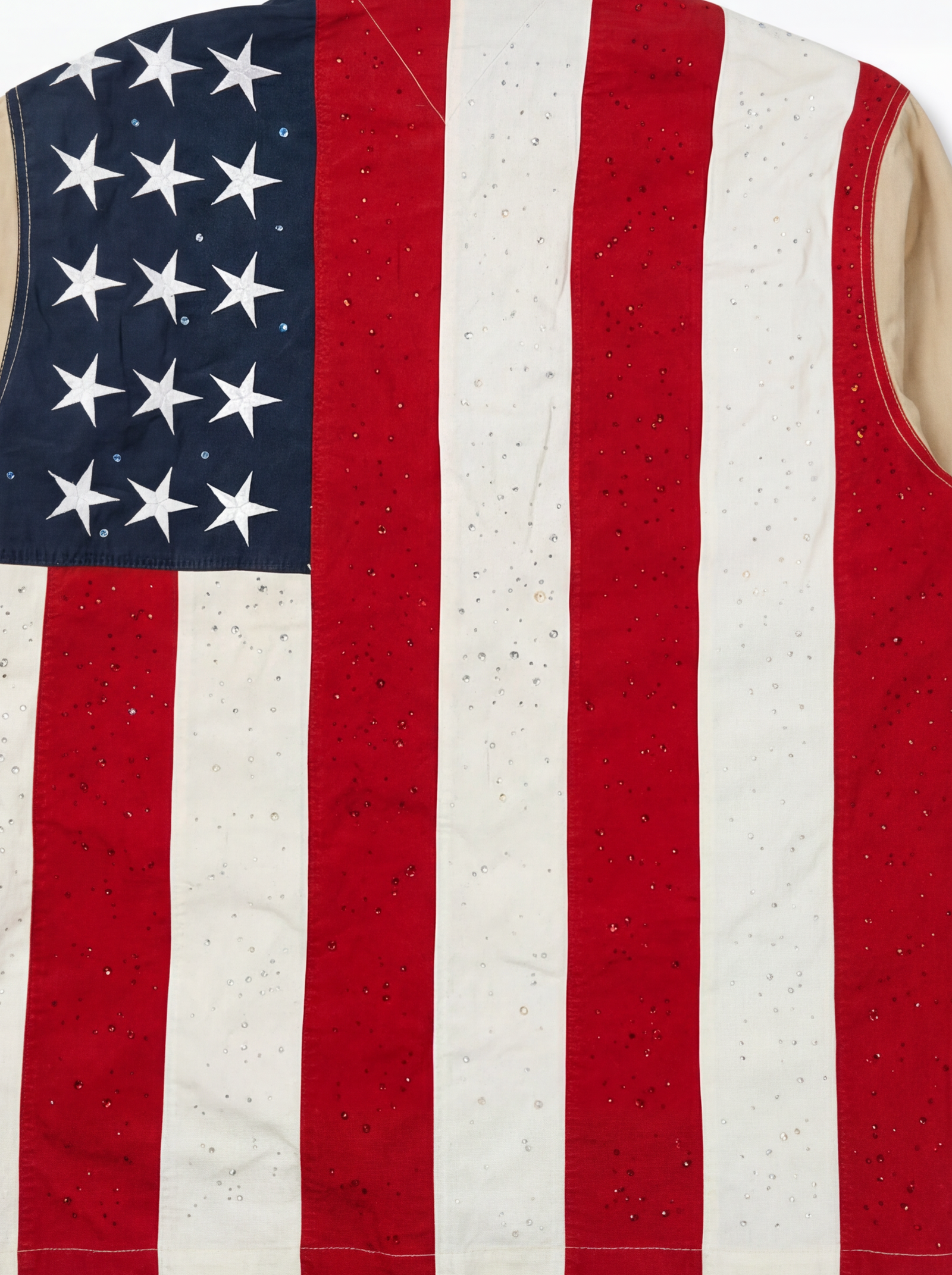 Recovered Artifact No. 007 — TOMMY JEANS USA FLAG Rhinestone SHIRT (SIZE LARGE)