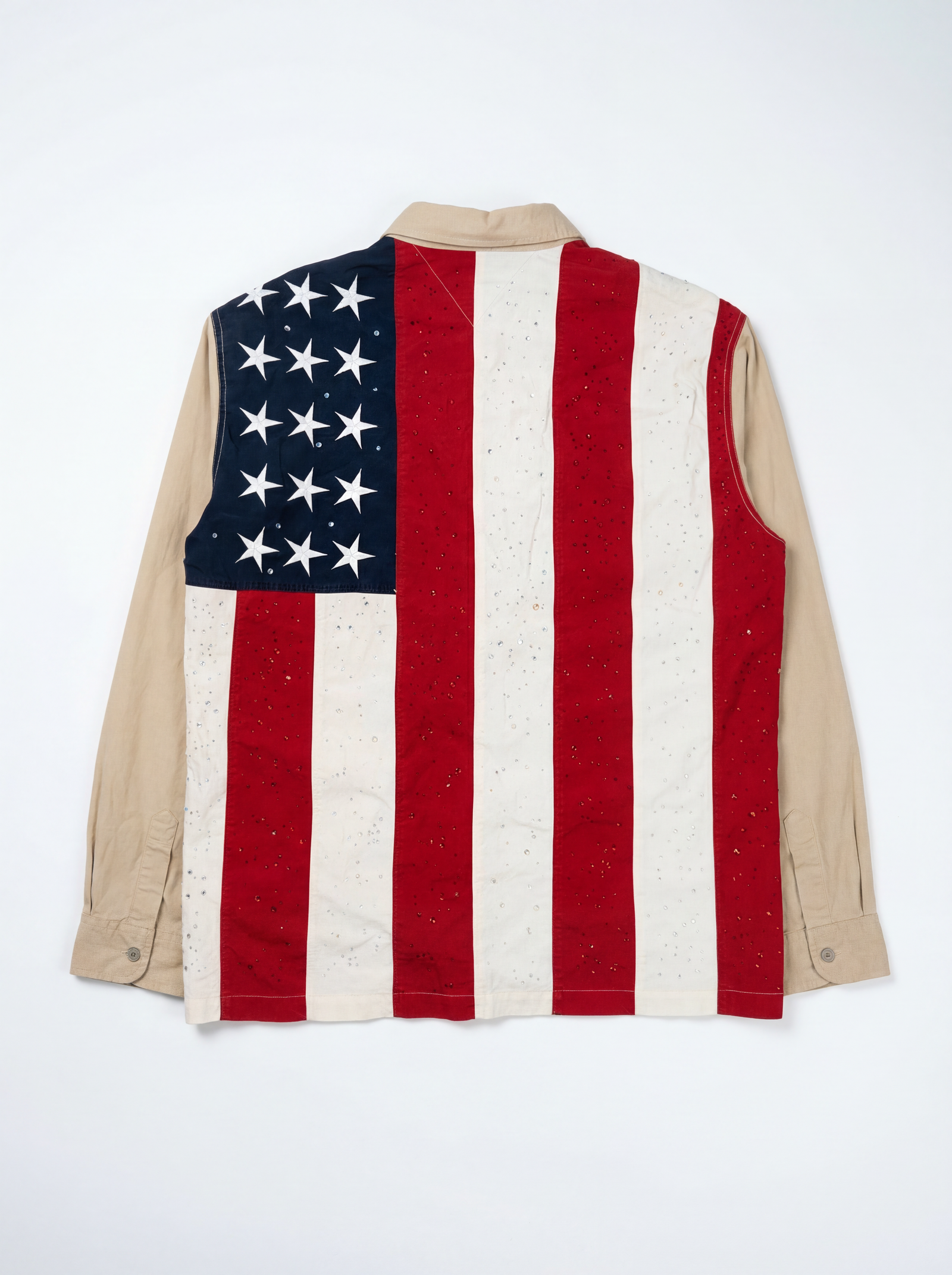 Recovered Artifact No. 007 — TOMMY JEANS USA FLAG Rhinestone SHIRT (SIZE LARGE)
