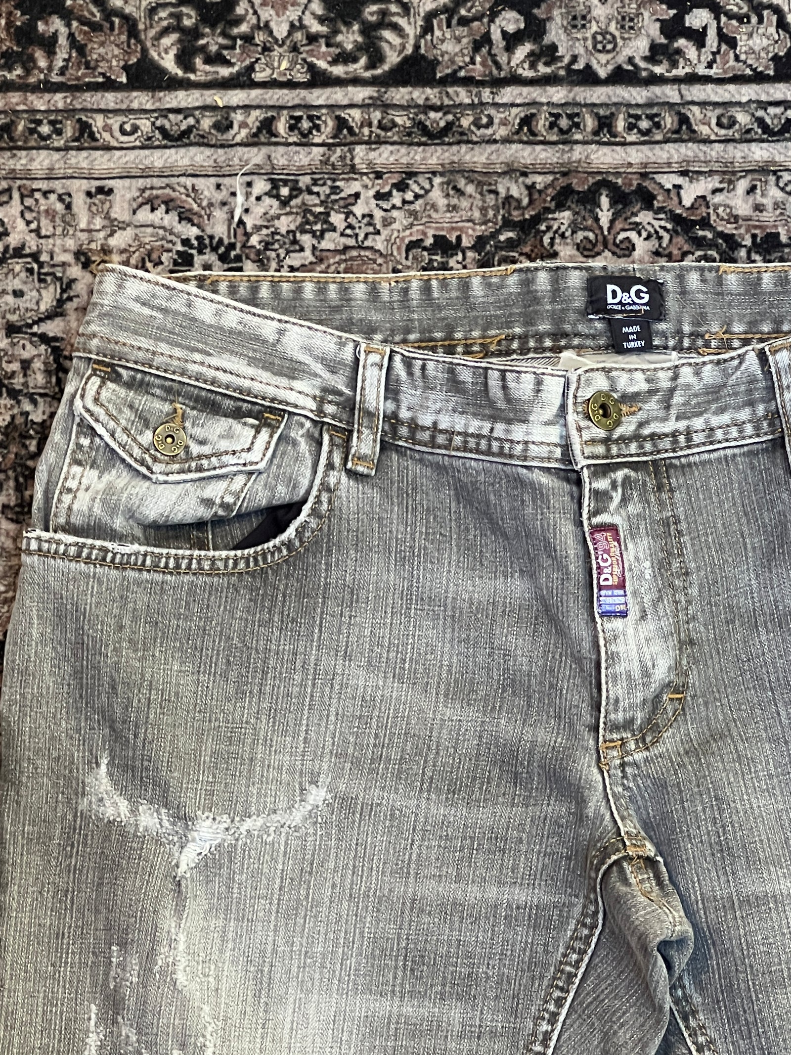 Authentic Dolce & Gabbana Light Gray Denim Straight Leg Jeans (Size 34W/34L)