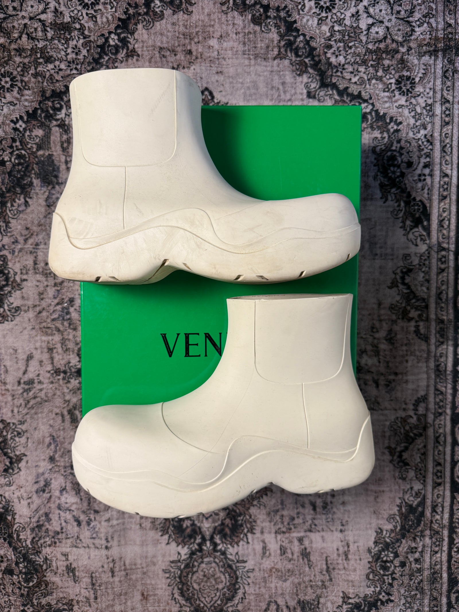 Bottega Veneta Puddle Ankle Boots - Sea Salt - Size 45 (US 12)