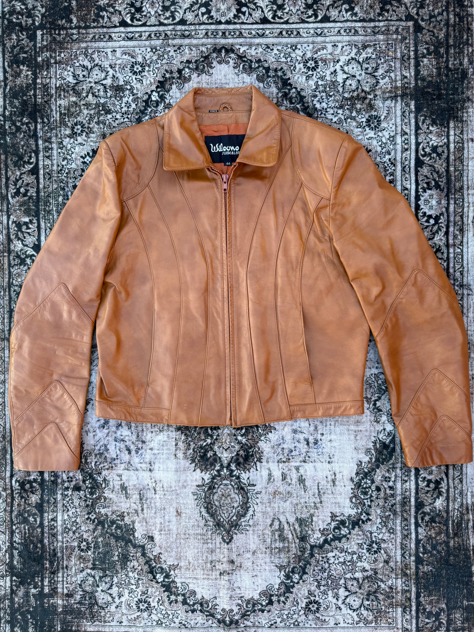 VTG WMNS Suede & Leather Brown Jacket (Size WMNS 44/XL)