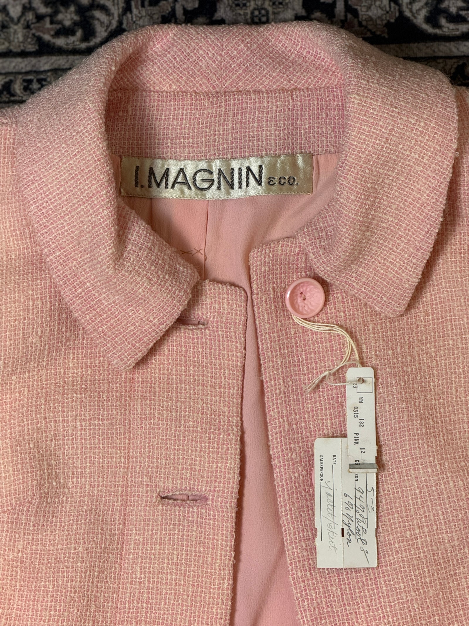 (1950s) Saks Fifth Avenue Pink Cashmere Blazer & Skirt Set (Size 8) - NWT