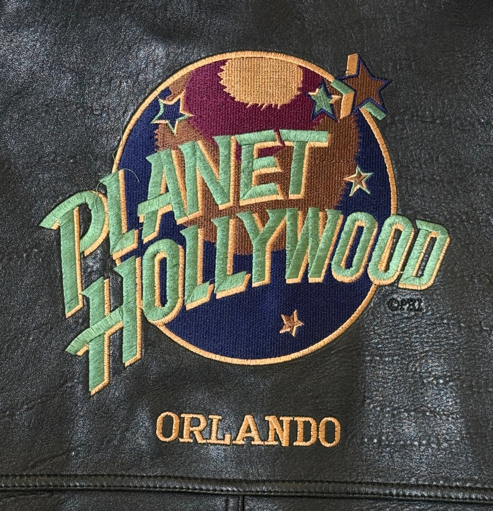 (90s) Planet Hollywood Reversible Leather Bomber Jacket (Tag OS/ Large)