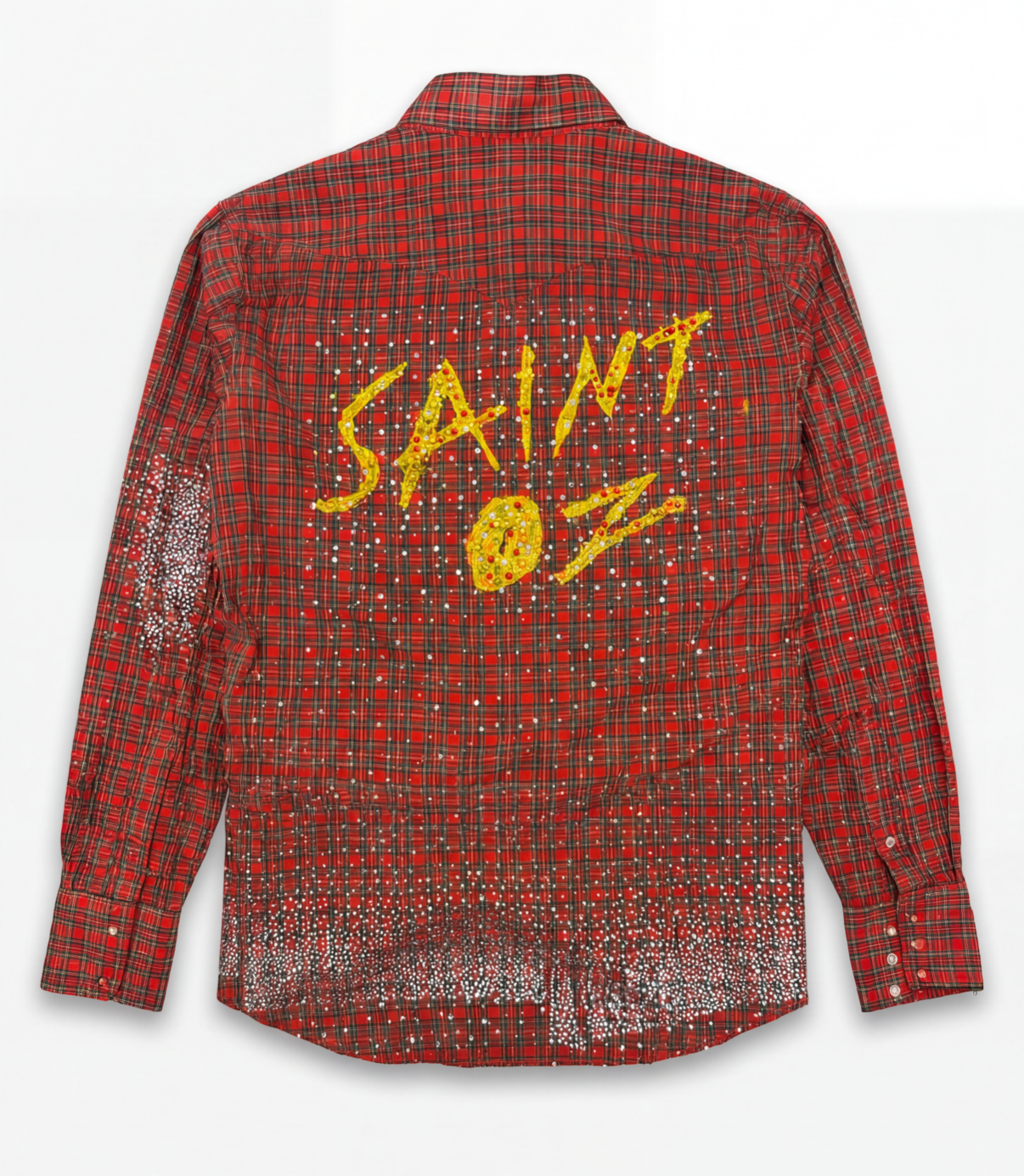 Recovered Artifact No. 070— STARFALL GALAXY FLANNEL — (SIZE L) (HAND PAINTED + HAND EMBELLISHED)