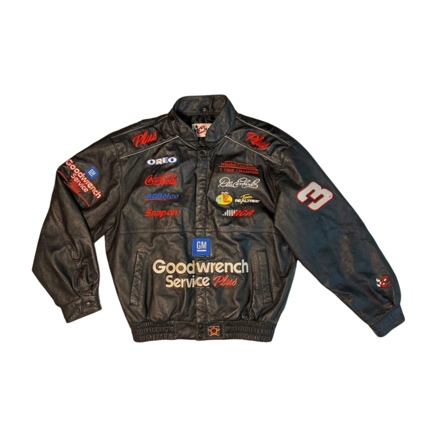 90s Chase Authentics NASCAR #3 Dale Earnhardt Sr. Leather Jacket (L/XL)
